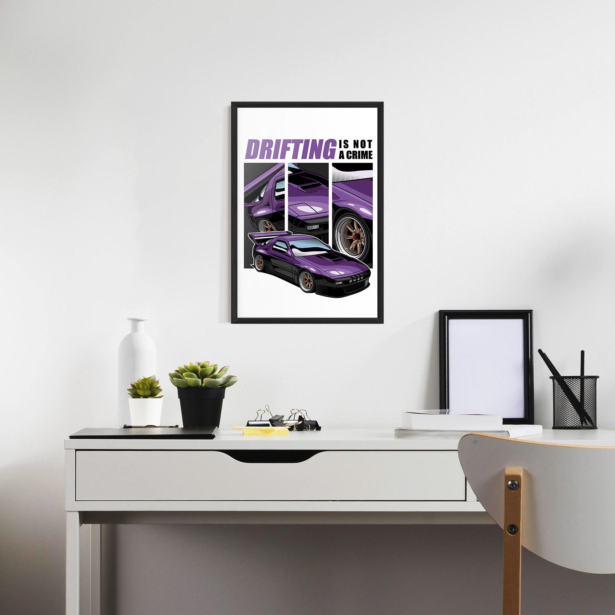 Poster Înrămat Drift Purple Car mockup 7