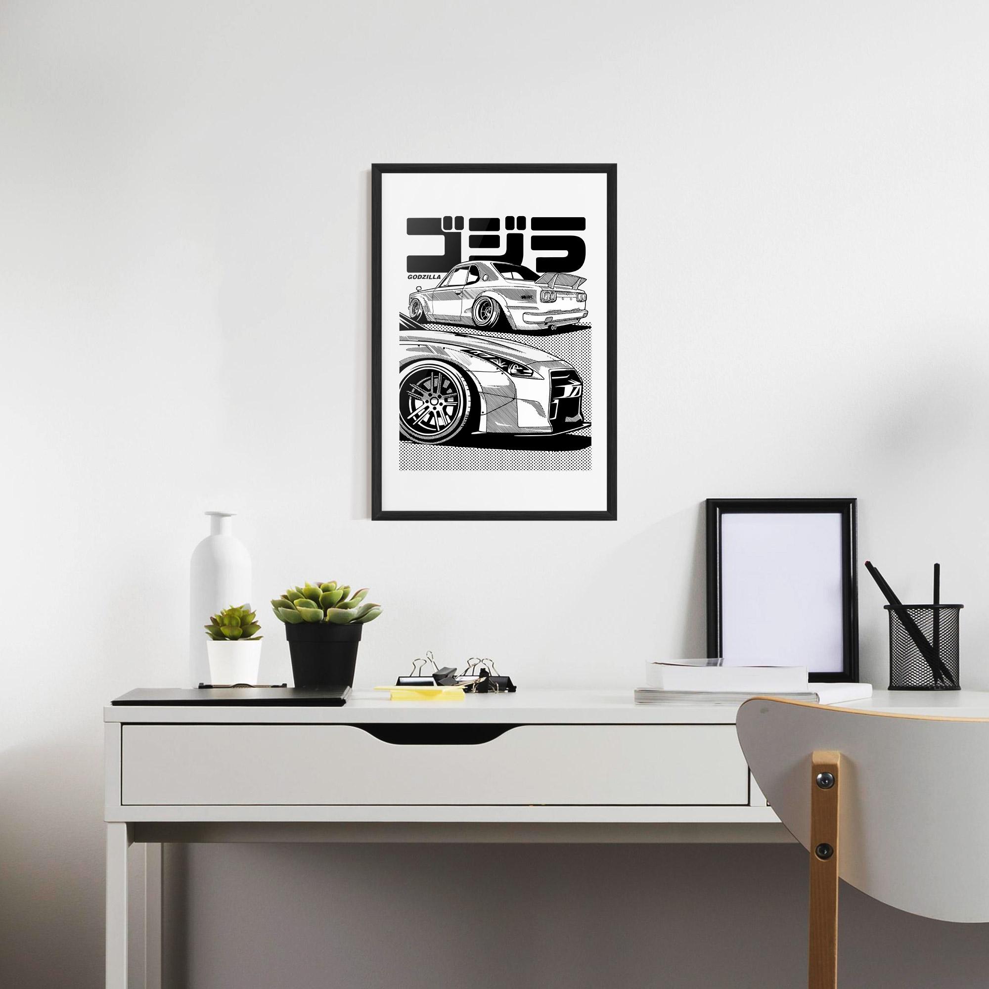 Poster Înrămat Japanese Car mockup 7