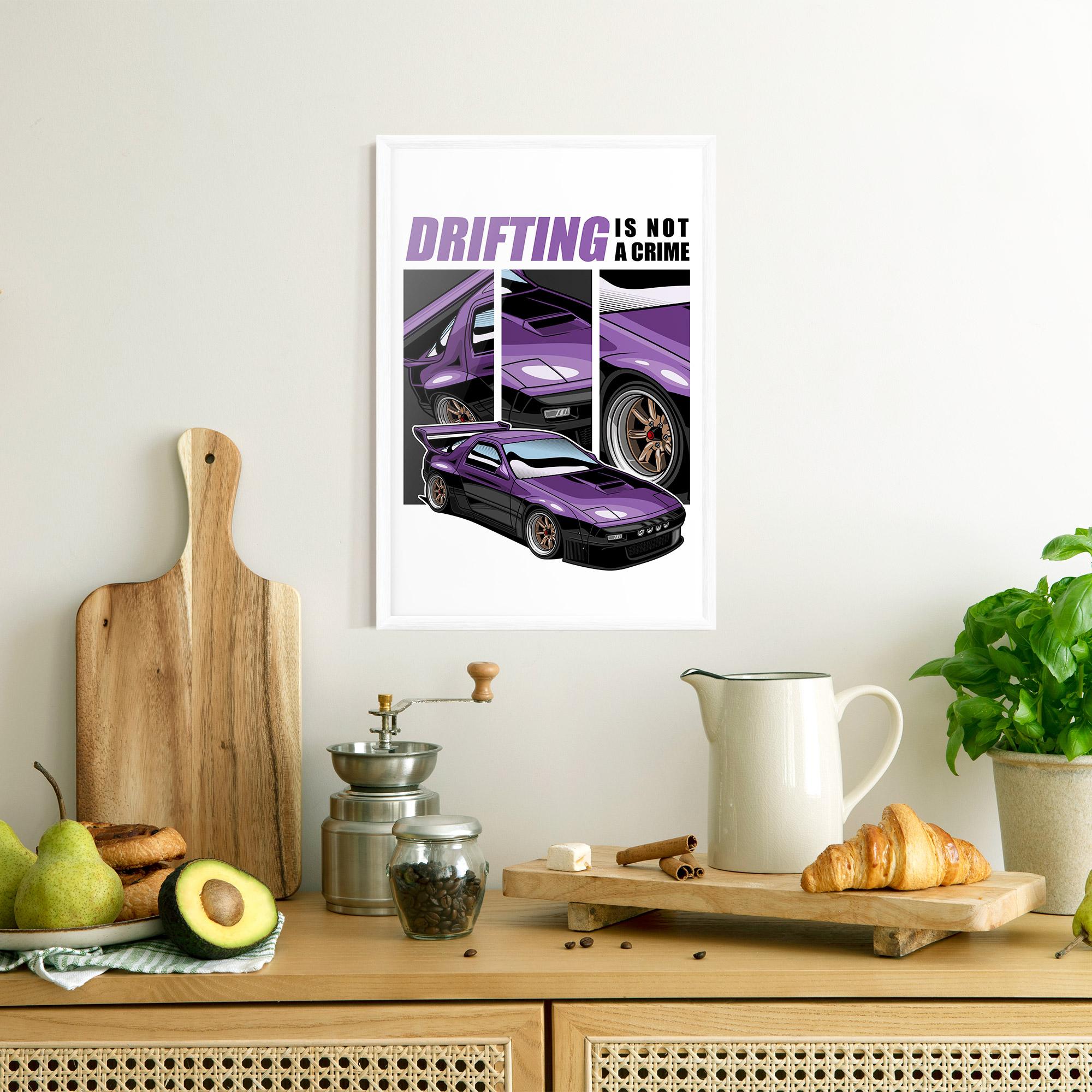 Poster Înrămat Drift Purple Car mockup 8