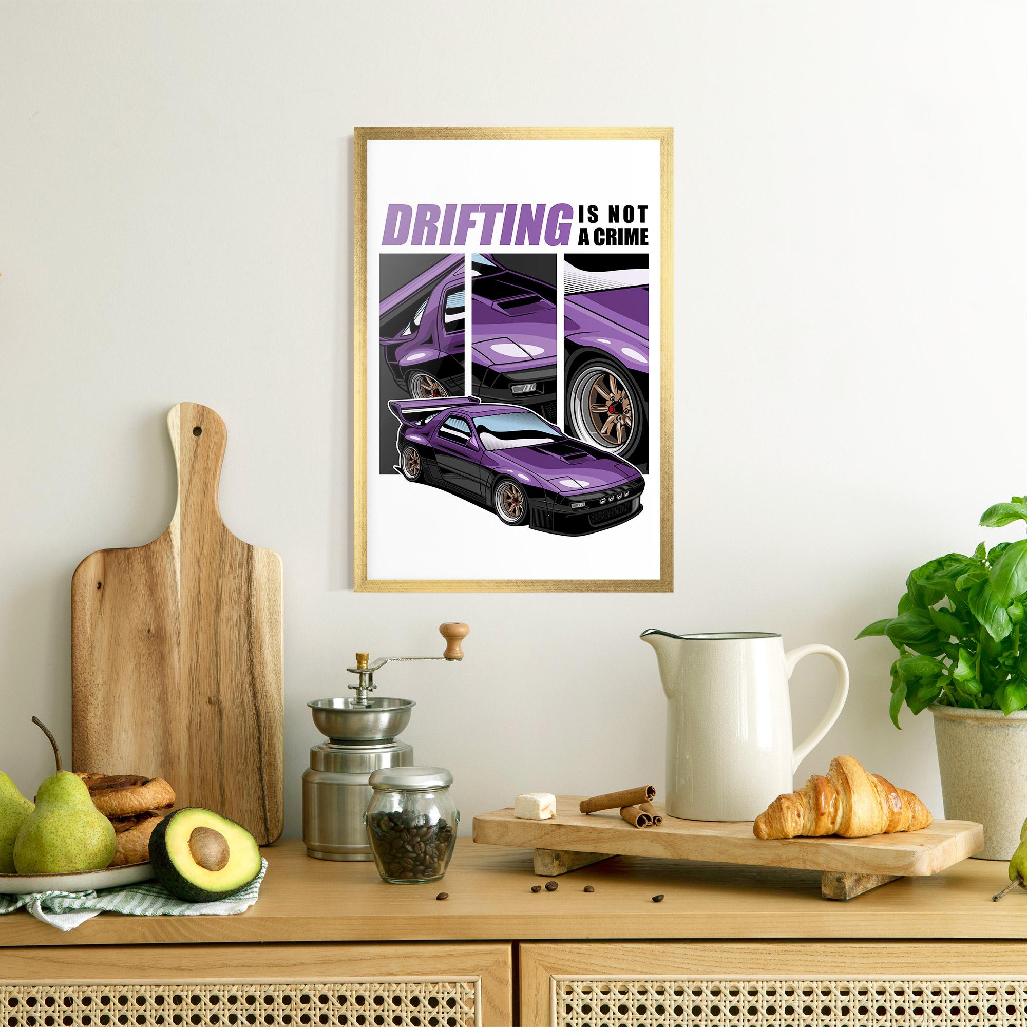 Poster Înrămat Drift Purple Car mockup 8