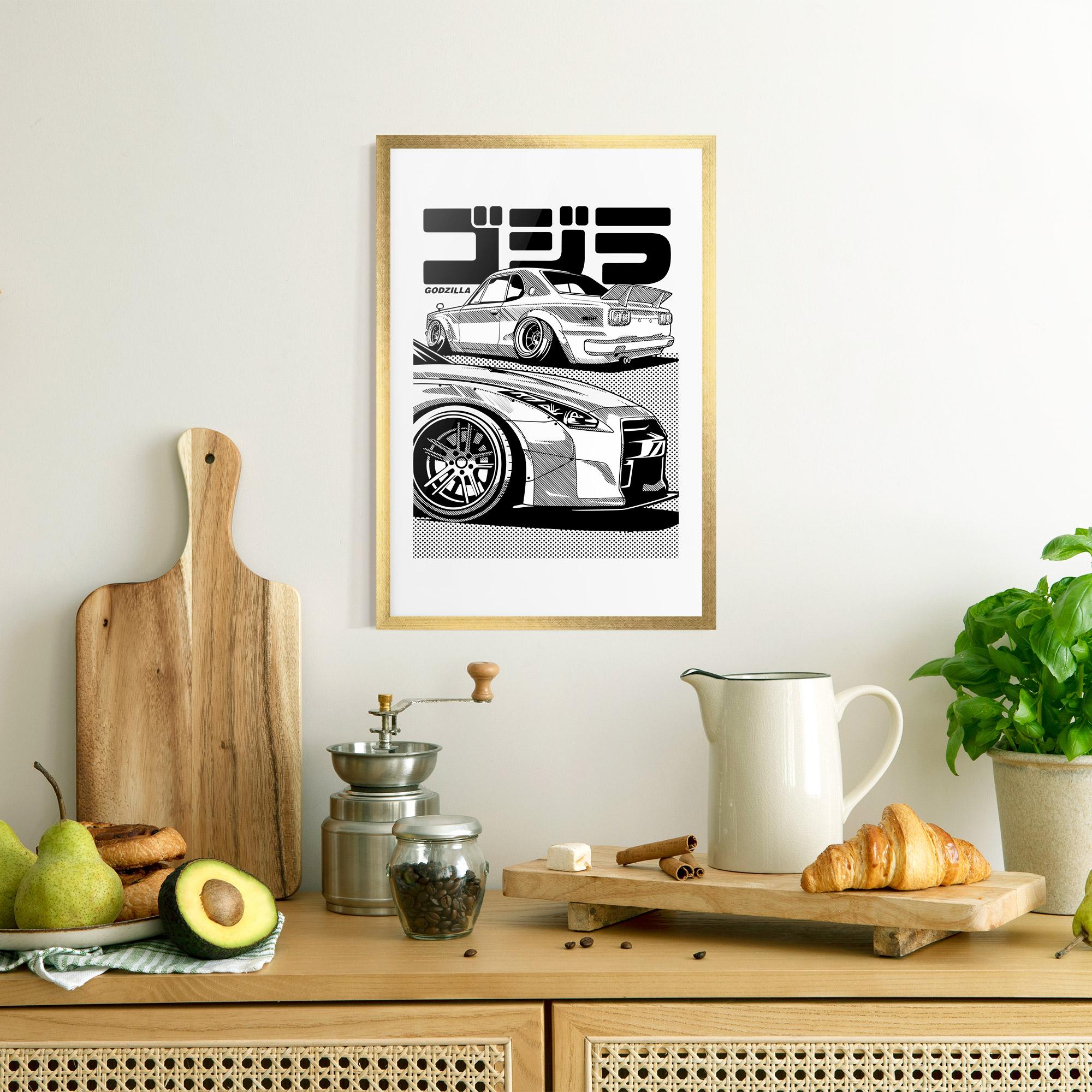 Poster Înrămat Japanese Car mockup 8