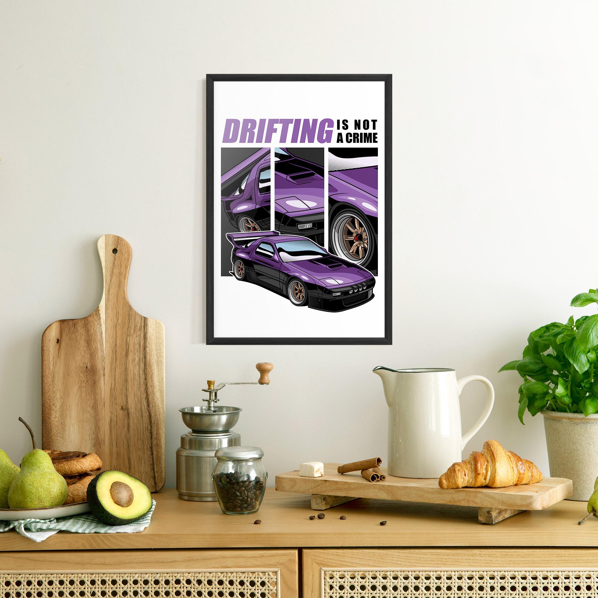 Poster Înrămat Drift Purple Car mockup 8