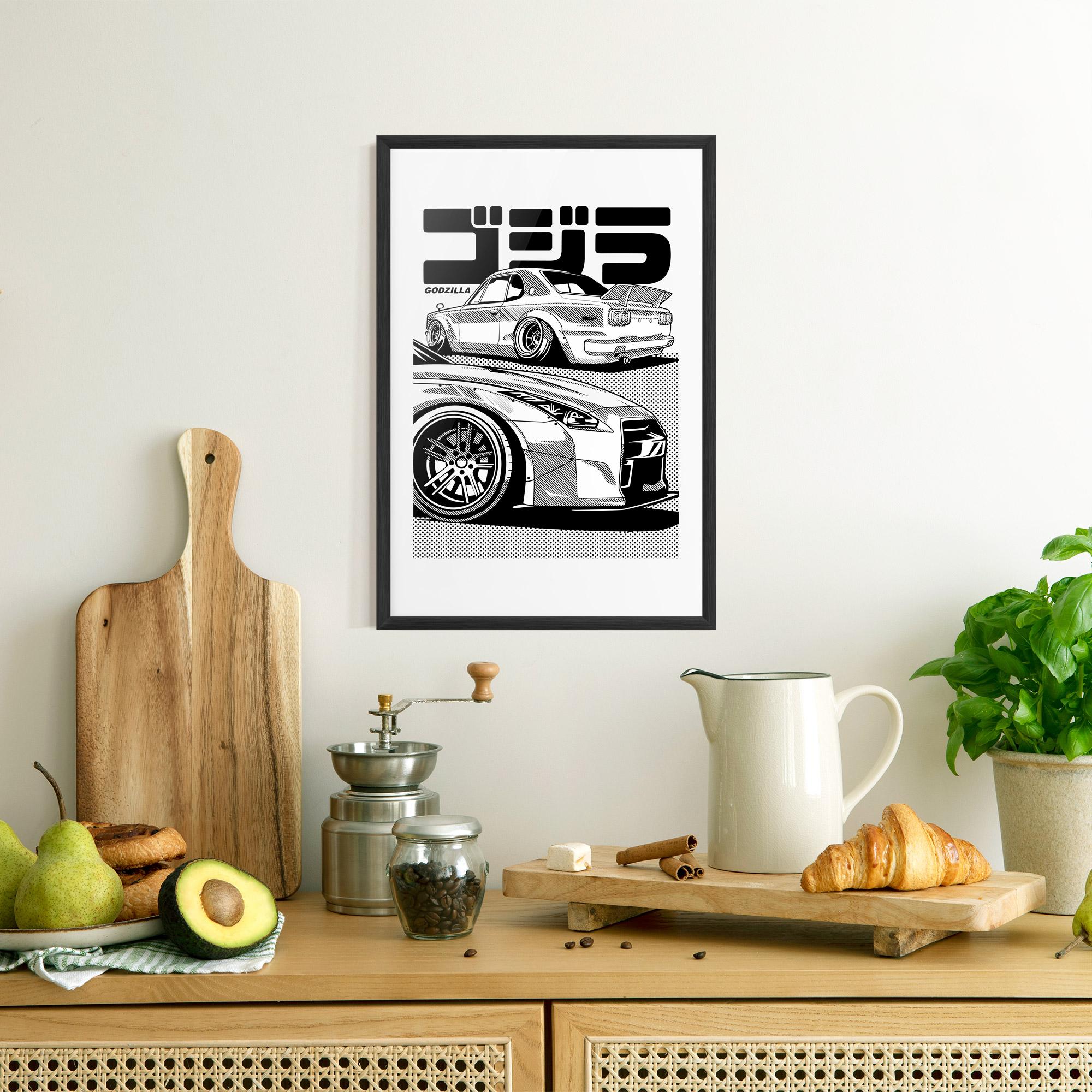 Poster Înrămat Japanese Car mockup 8