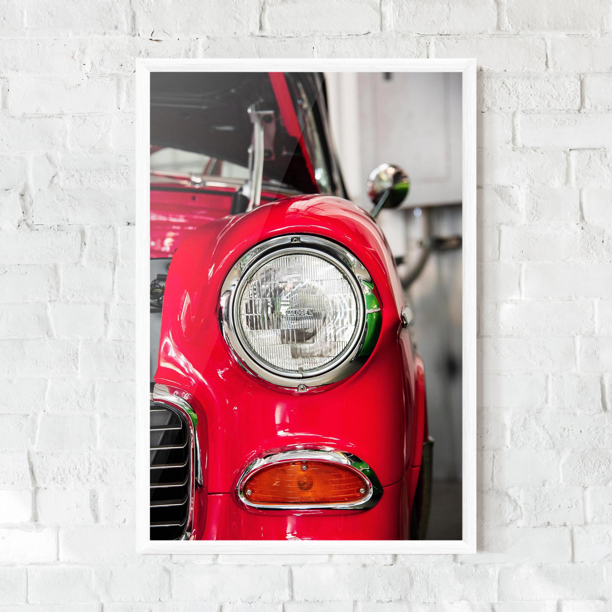 Poster Înrămat Closeup Red Car mockup 0