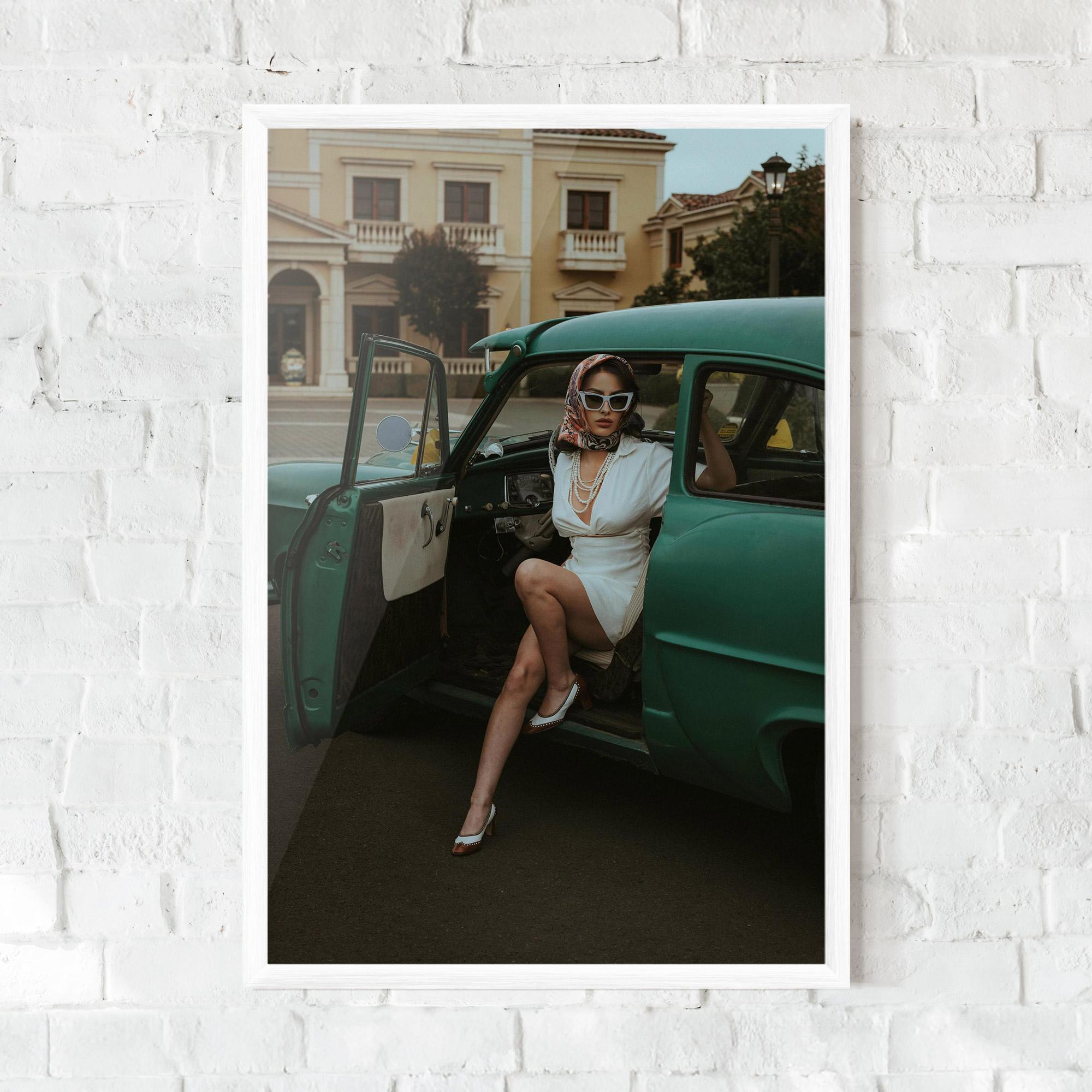 Poster Înrămat Lady Vintage Cat mockup 0