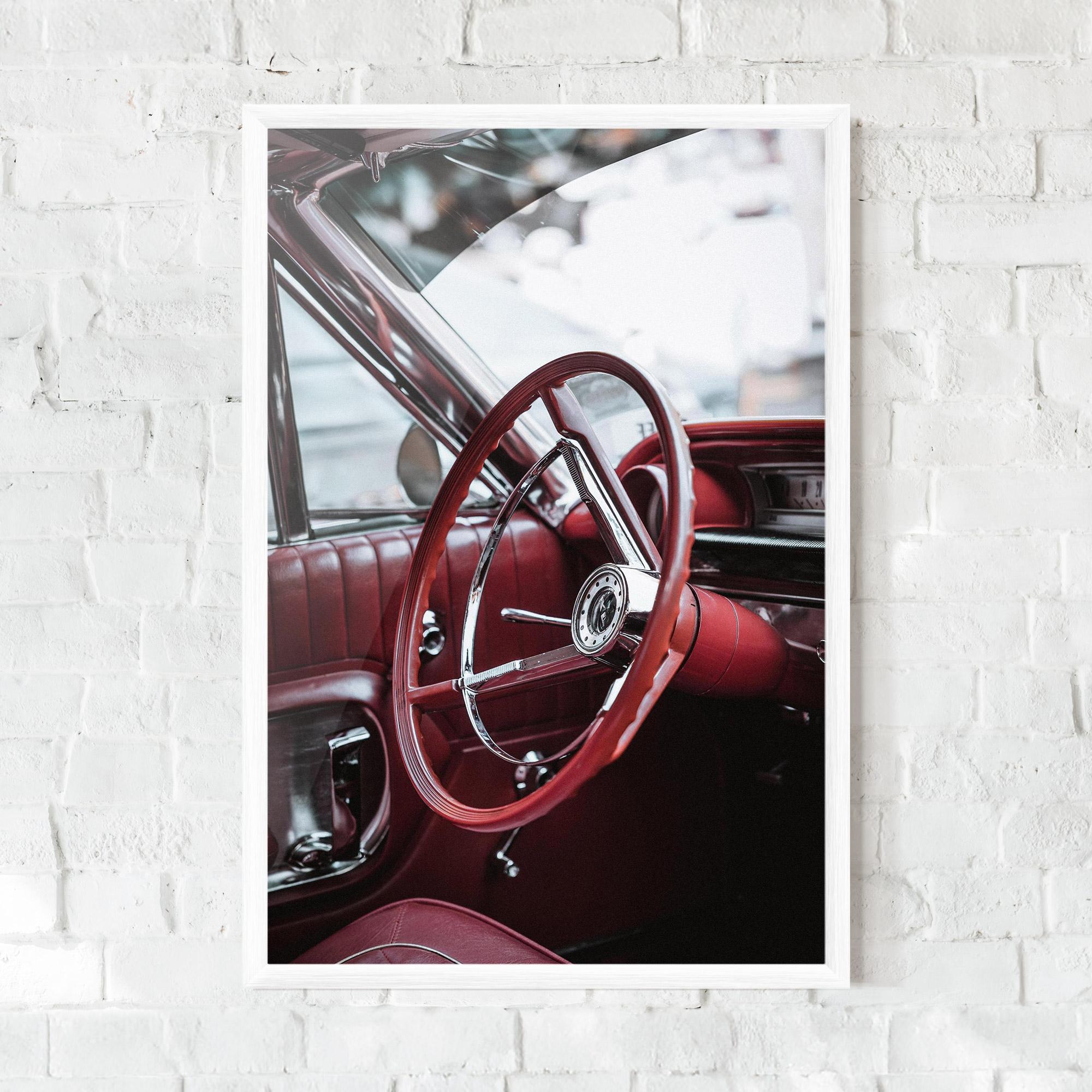 Poster Înrămat Red Steering Wheel mockup 0