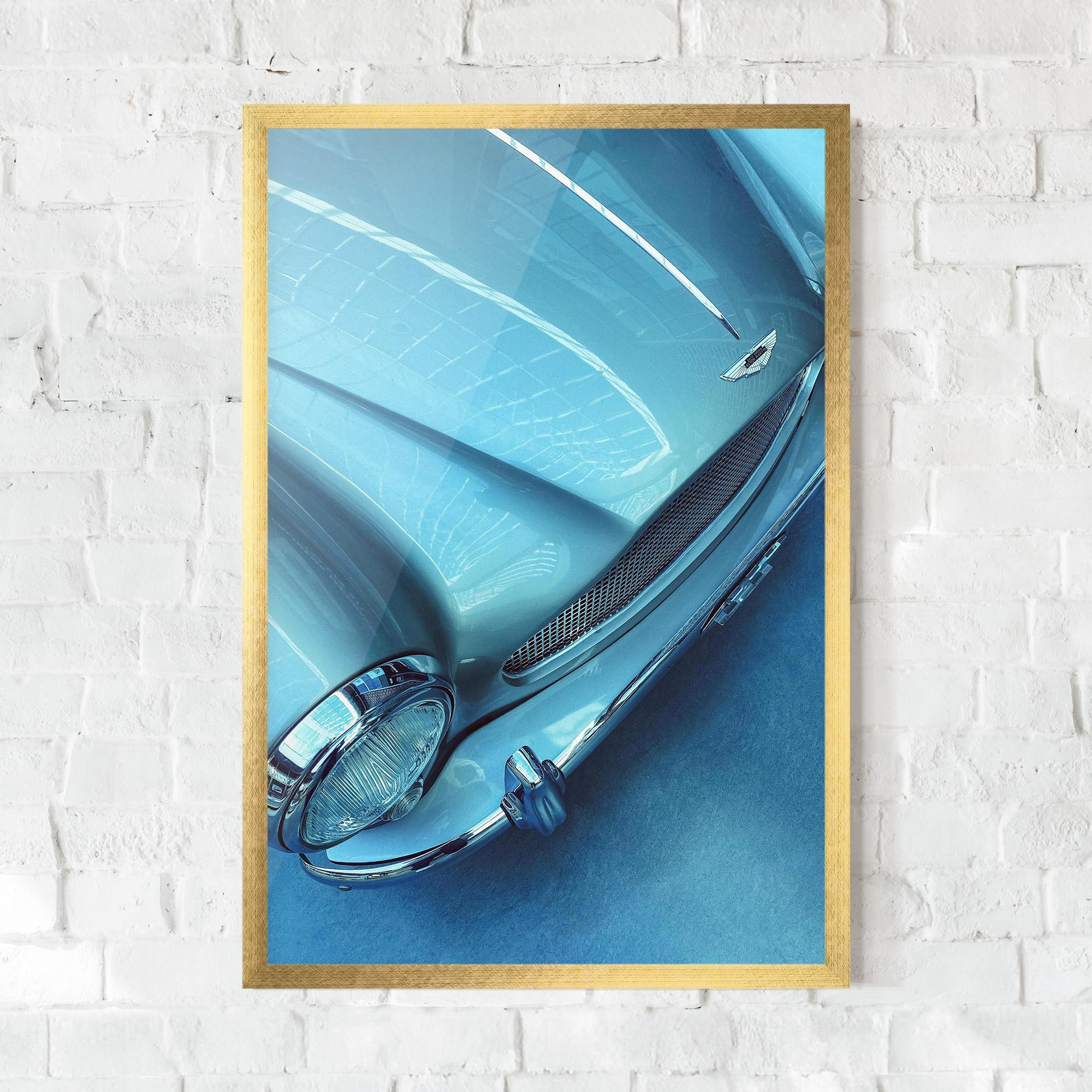 Poster Înrămat Blue Light Car mockup 0