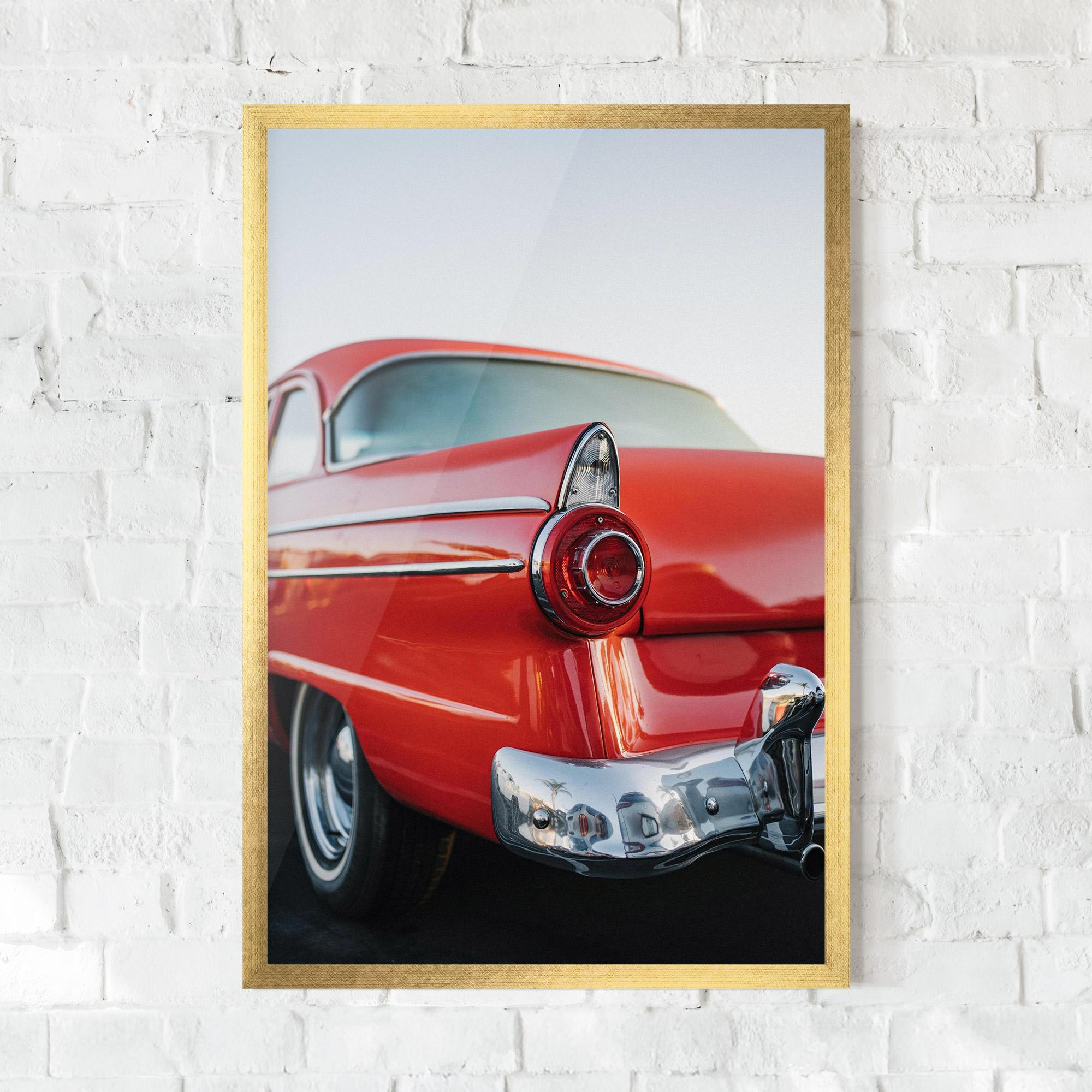 Poster Înrămat Car Classic Red mockup 0