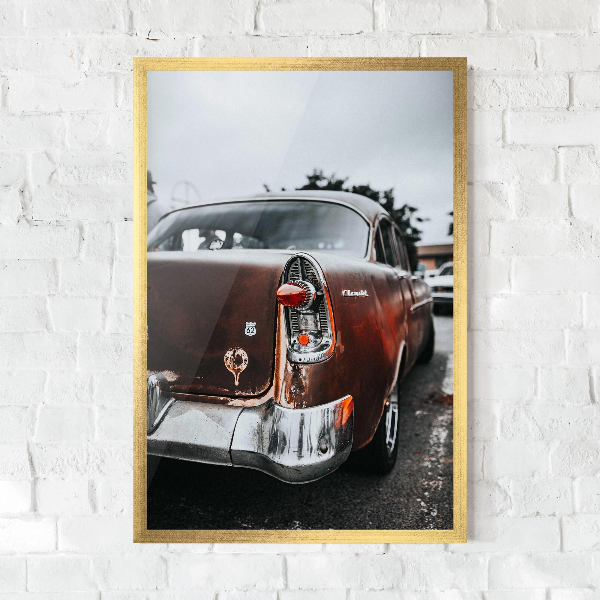 Poster Înrămat Car Old Brown mockup 0