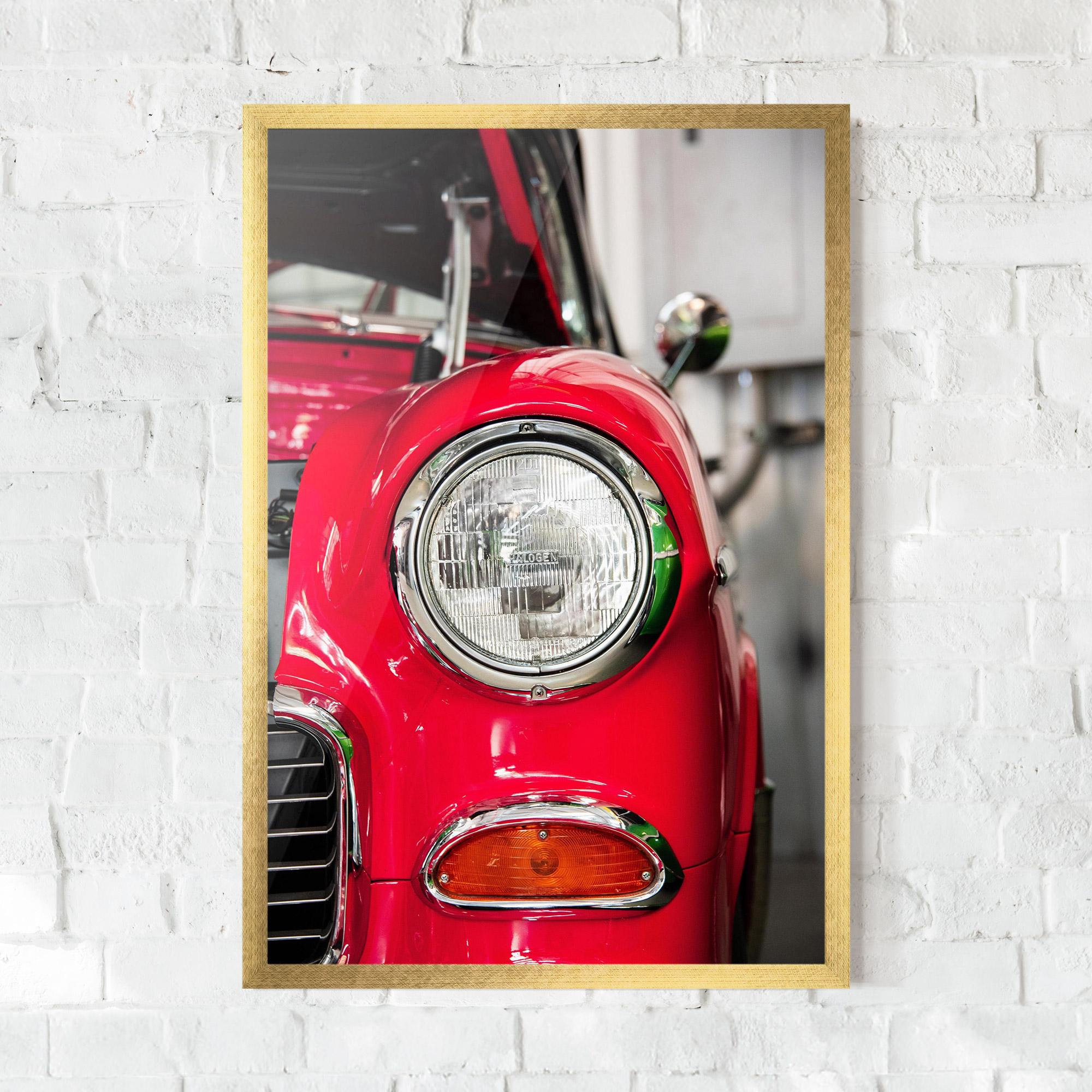 Poster Înrămat Closeup Red Car mockup 0