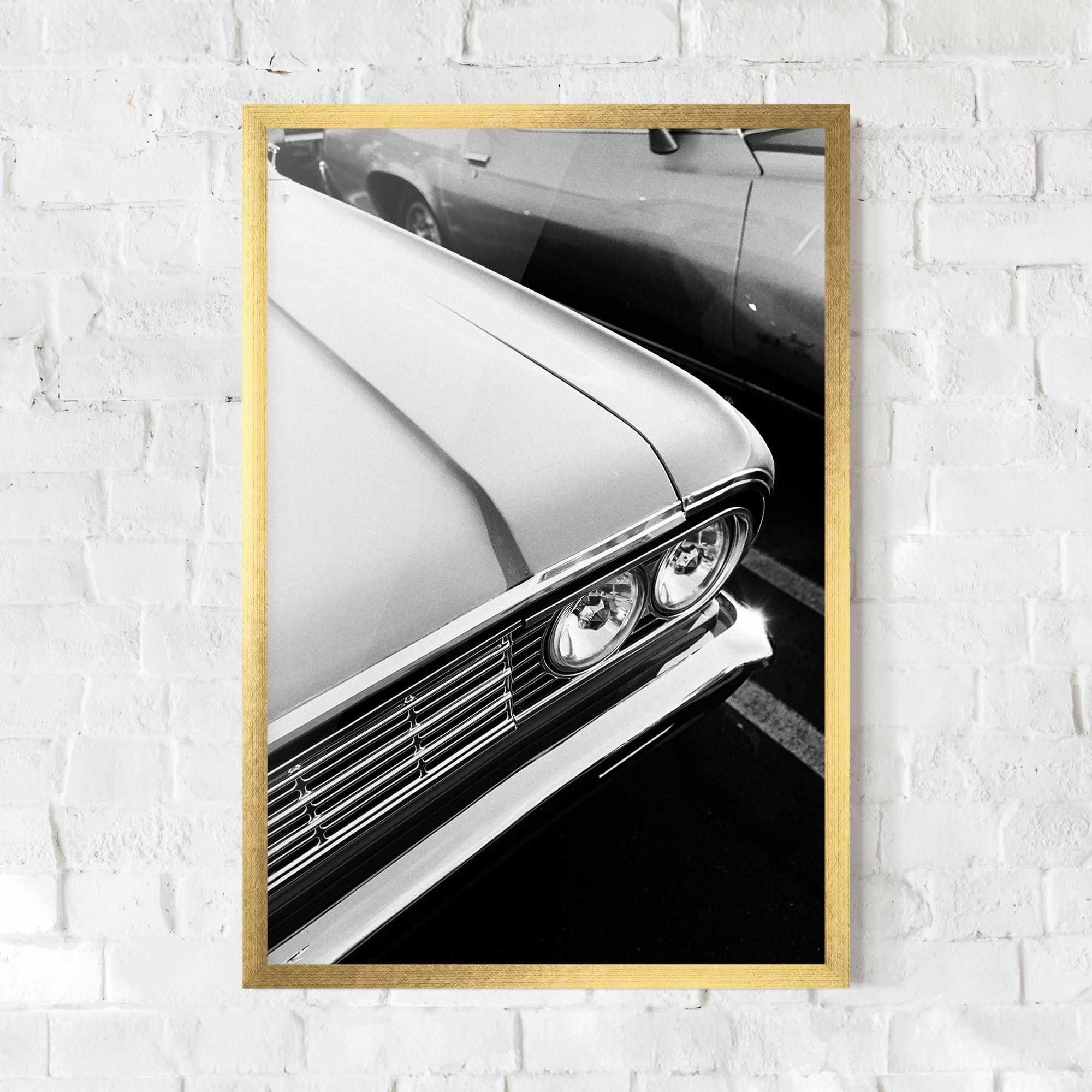 Poster Înrămat Grey Vintage Car mockup 0