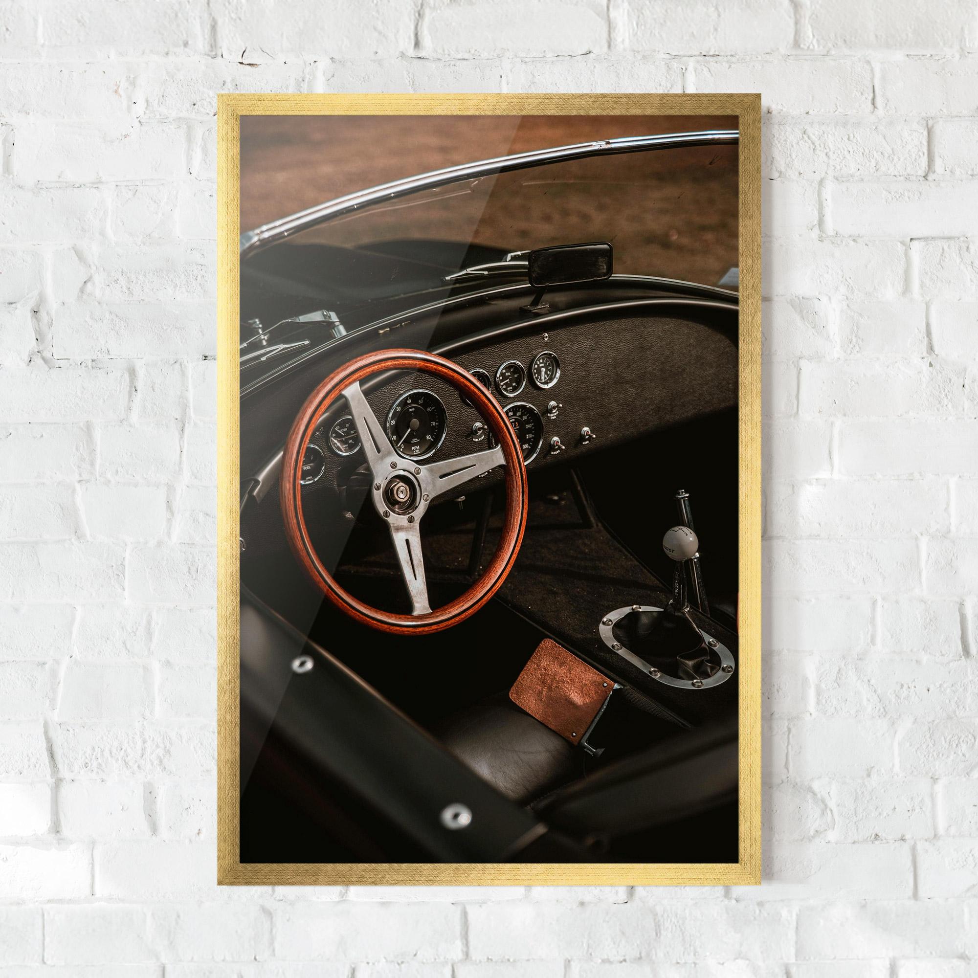 Poster Înrămat Orange Steering Wheel mockup 0