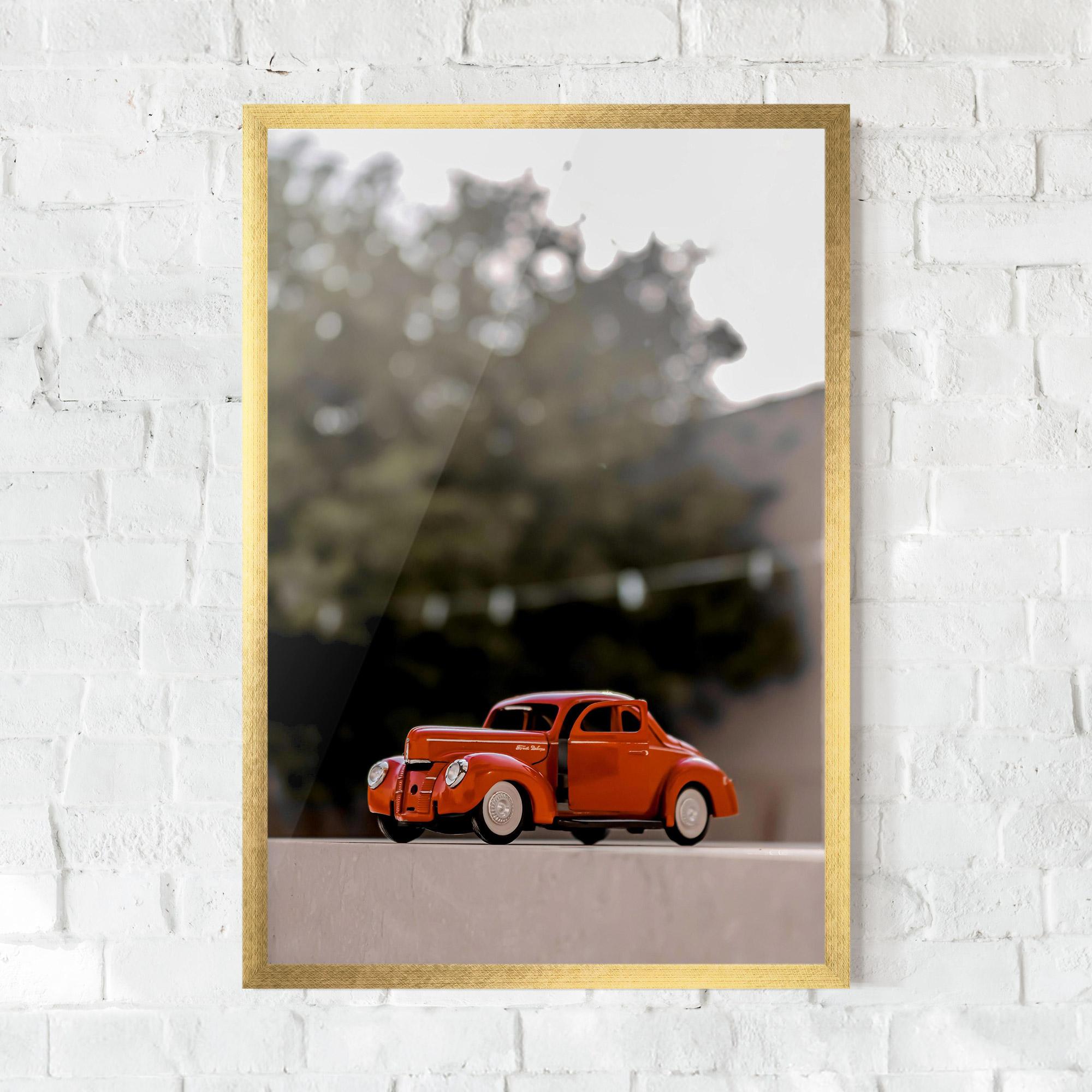 Poster Înrămat Orange Toy Car mockup 0