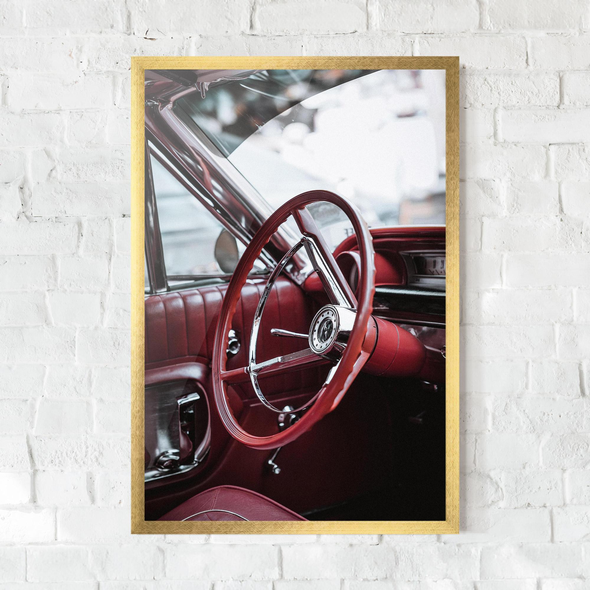Poster Înrămat Red Steering Wheel mockup 0