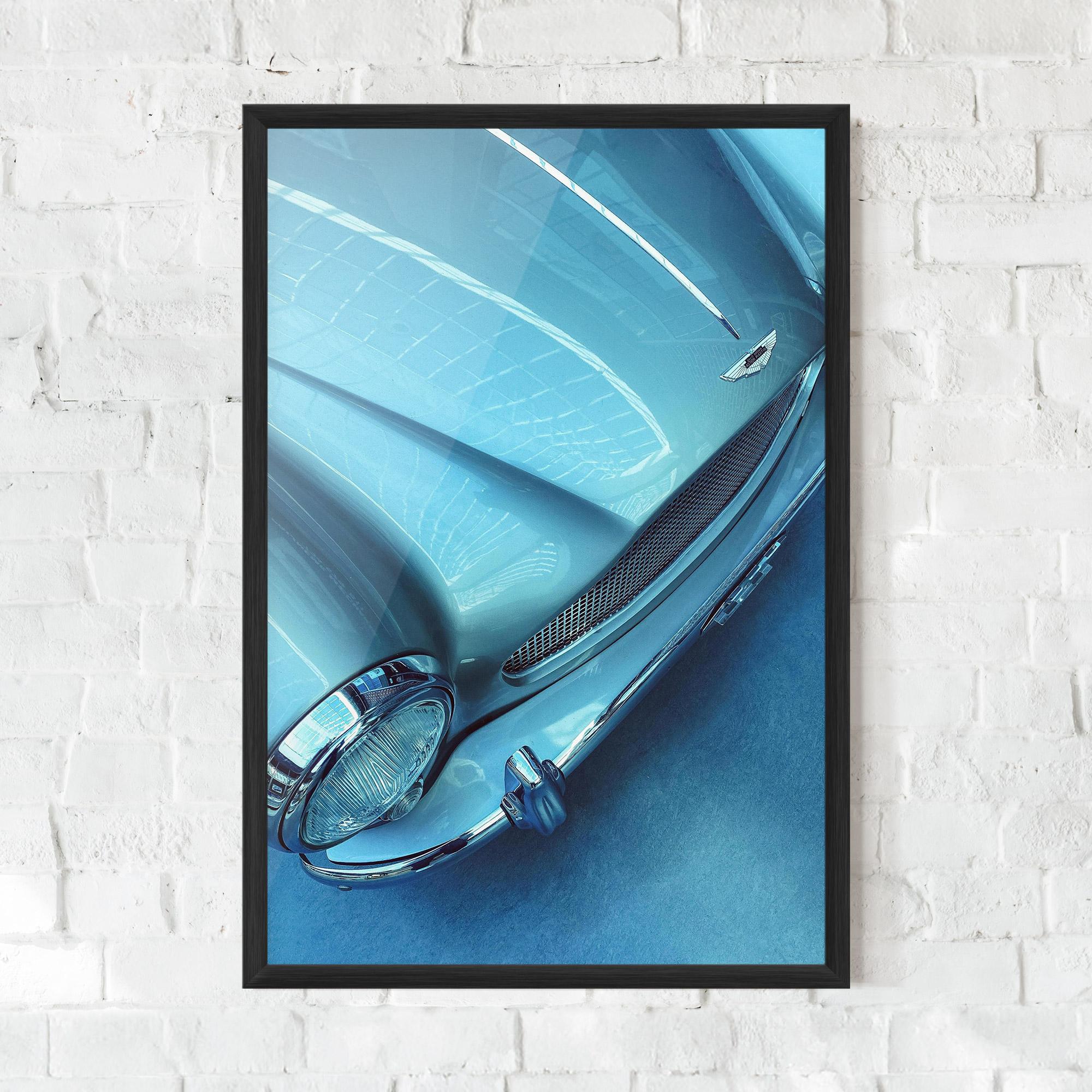 Poster Înrămat Blue Light Car mockup 0