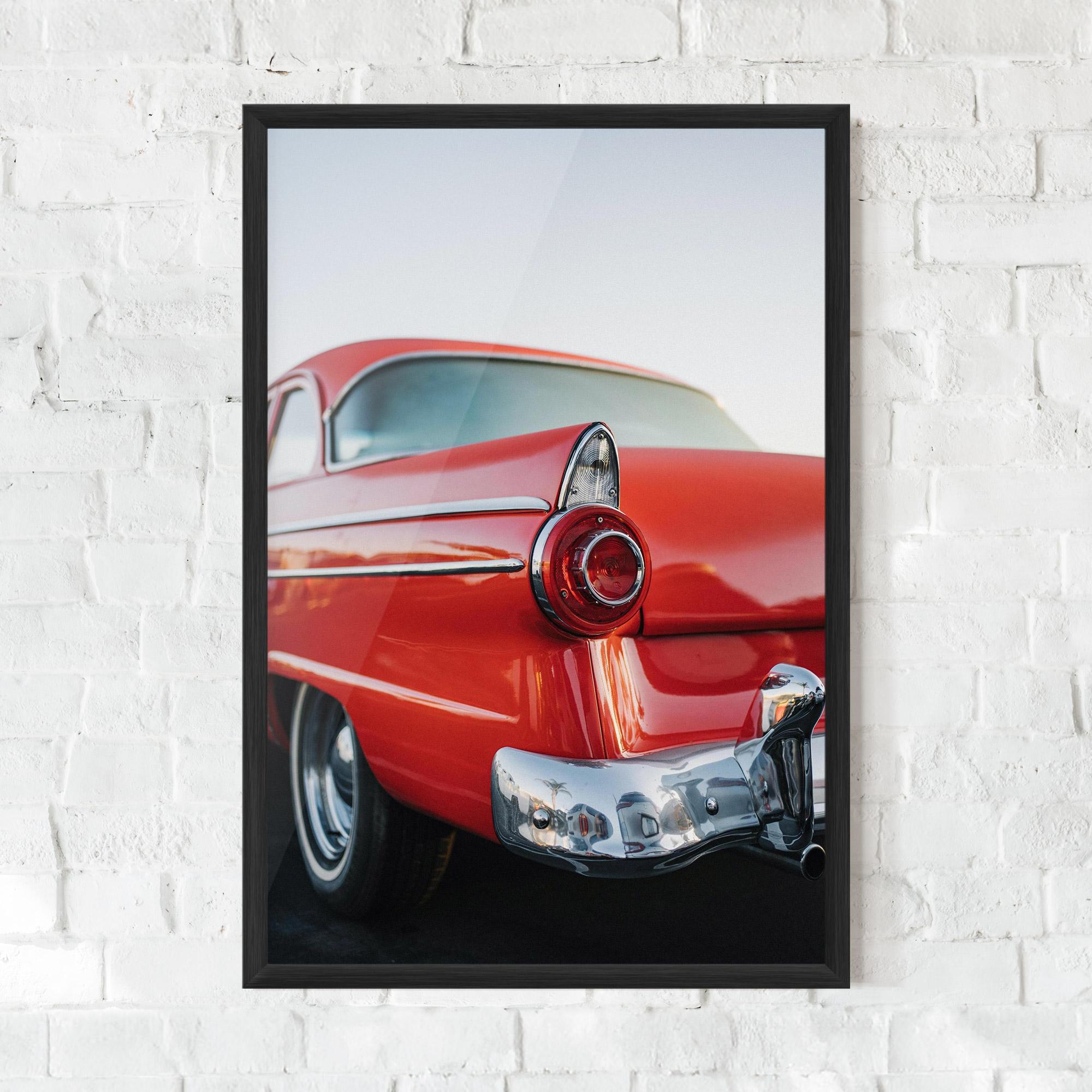 Poster Înrămat Car Classic Red mockup 0