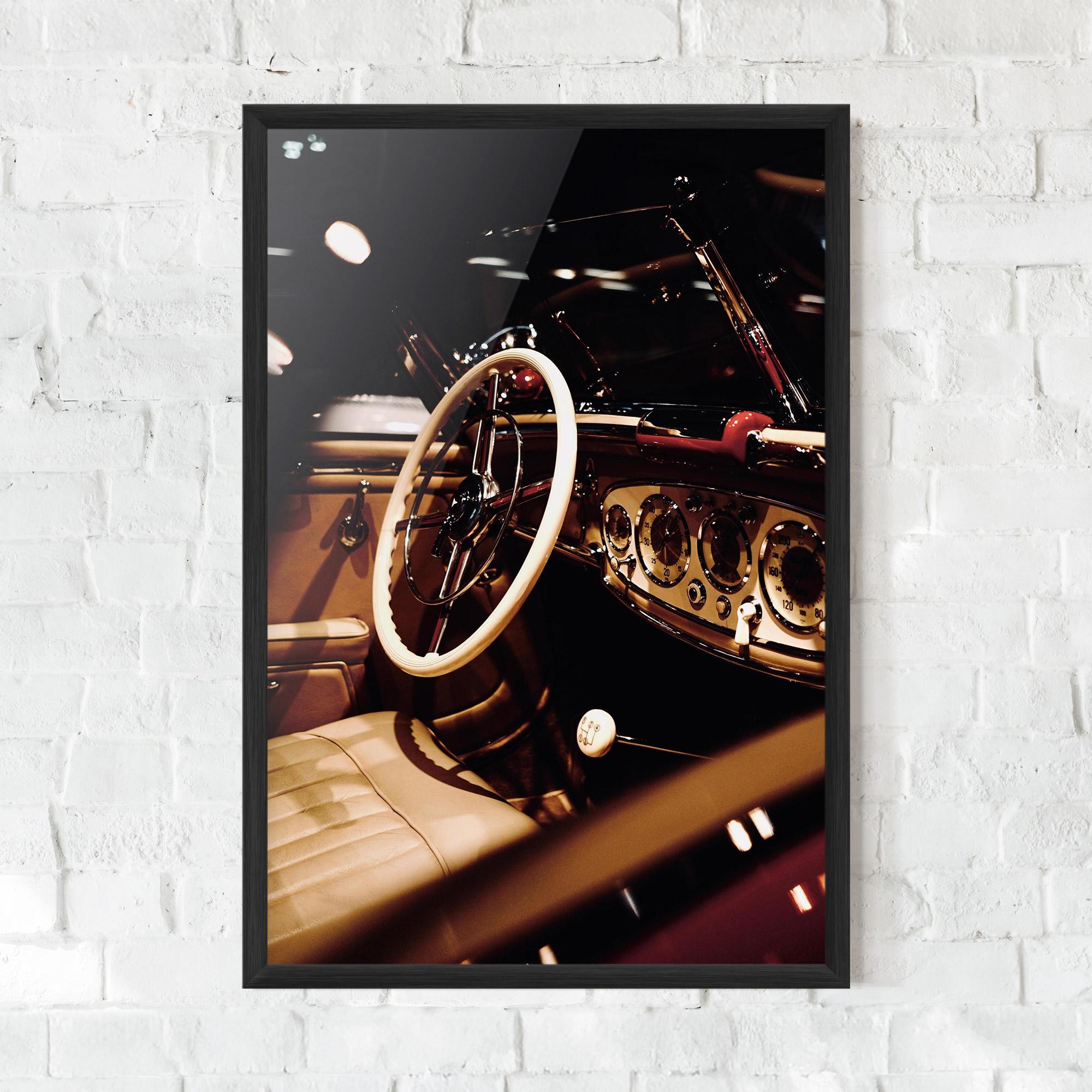 Poster Înrămat White Steering Wheel mockup 0
