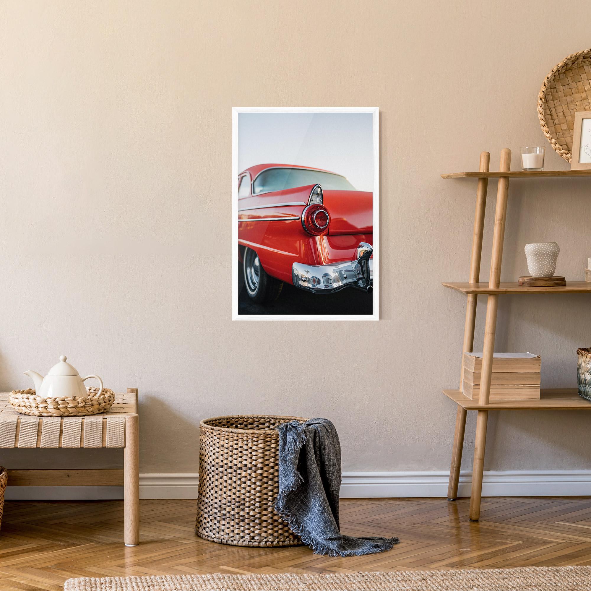 Poster Înrămat Car Classic Red mockup 9