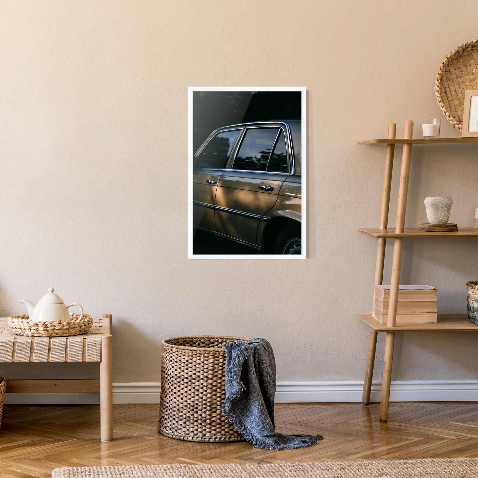 Poster Înrămat Cream Old Car mockup 9