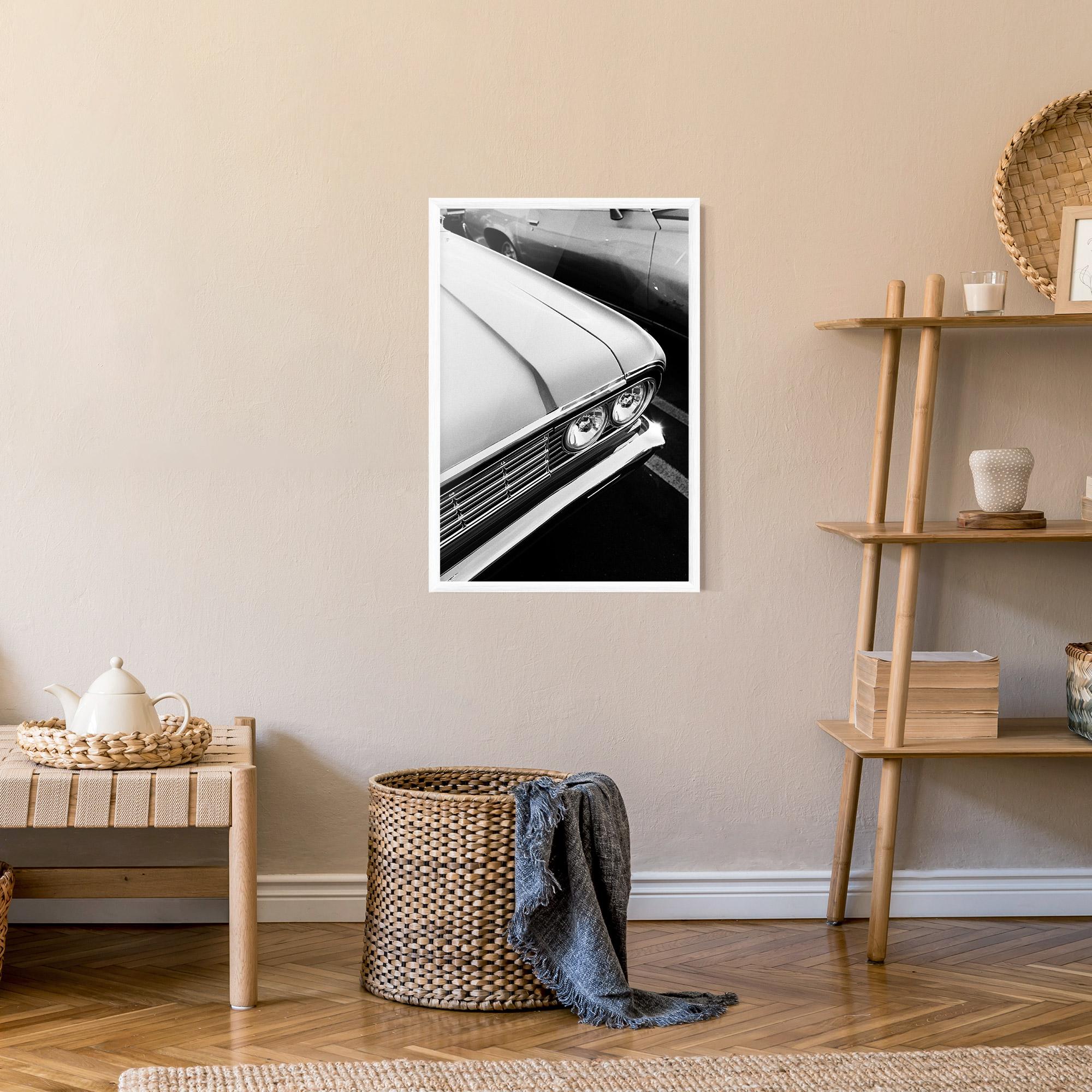 Poster Înrămat Grey Vintage Car mockup 9