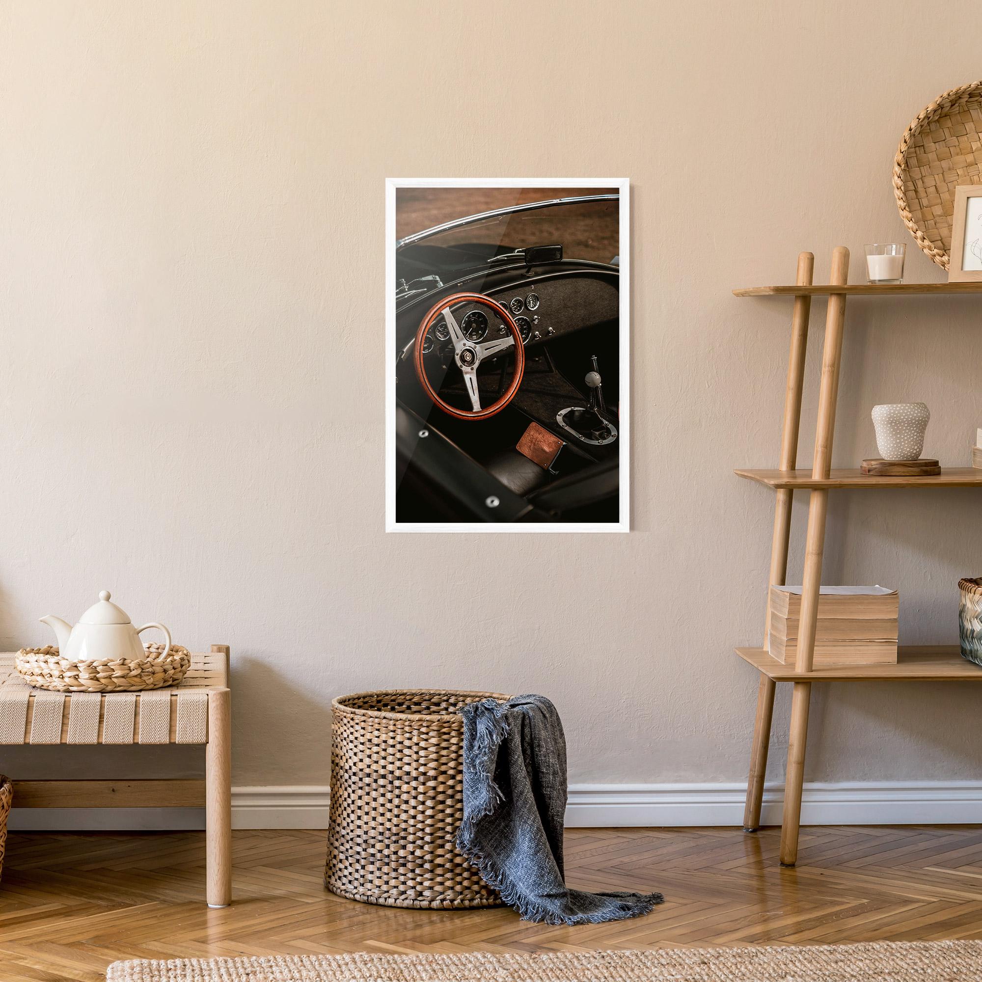 Poster Înrămat Orange Steering Wheel mockup 9
