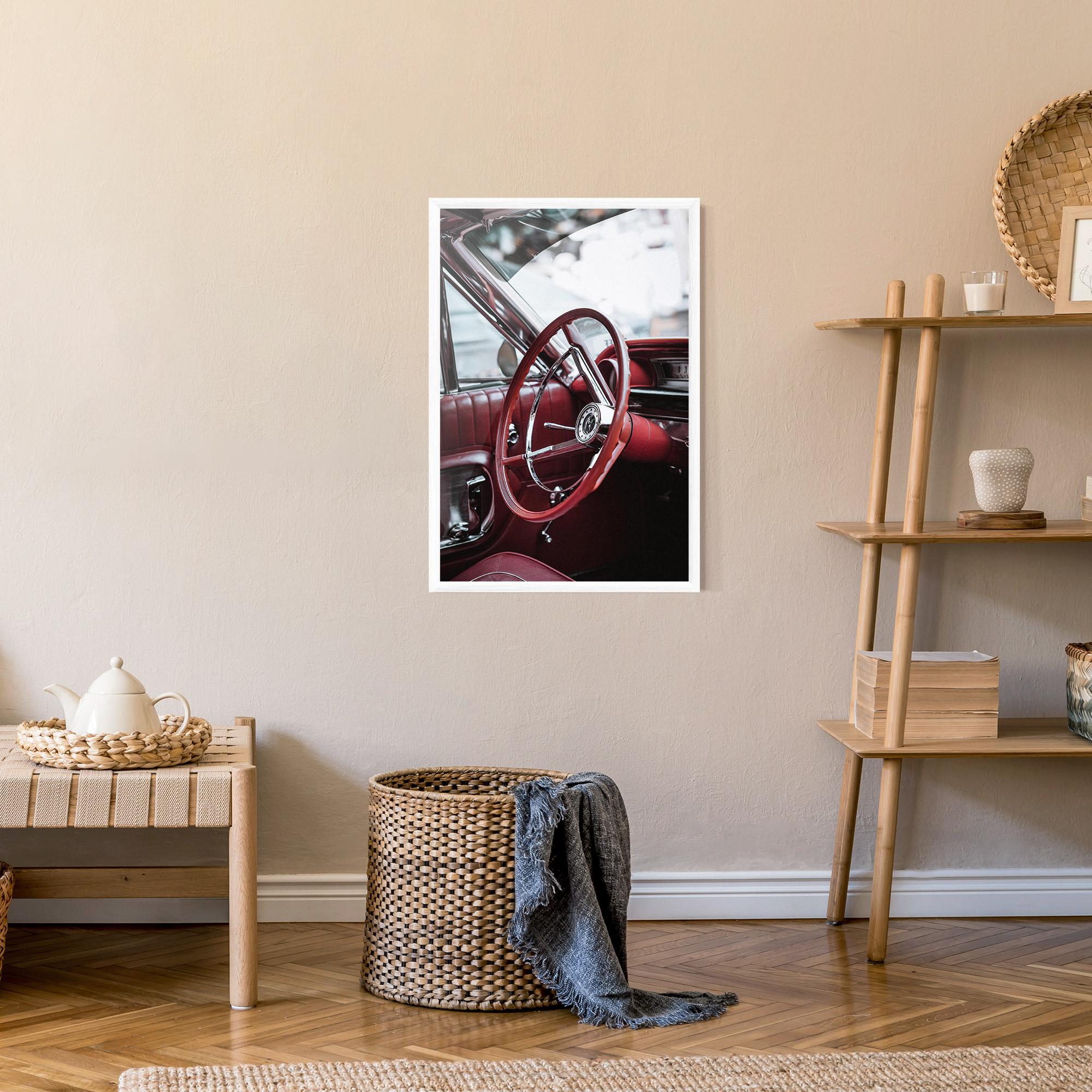 Poster Înrămat Red Steering Wheel mockup 9