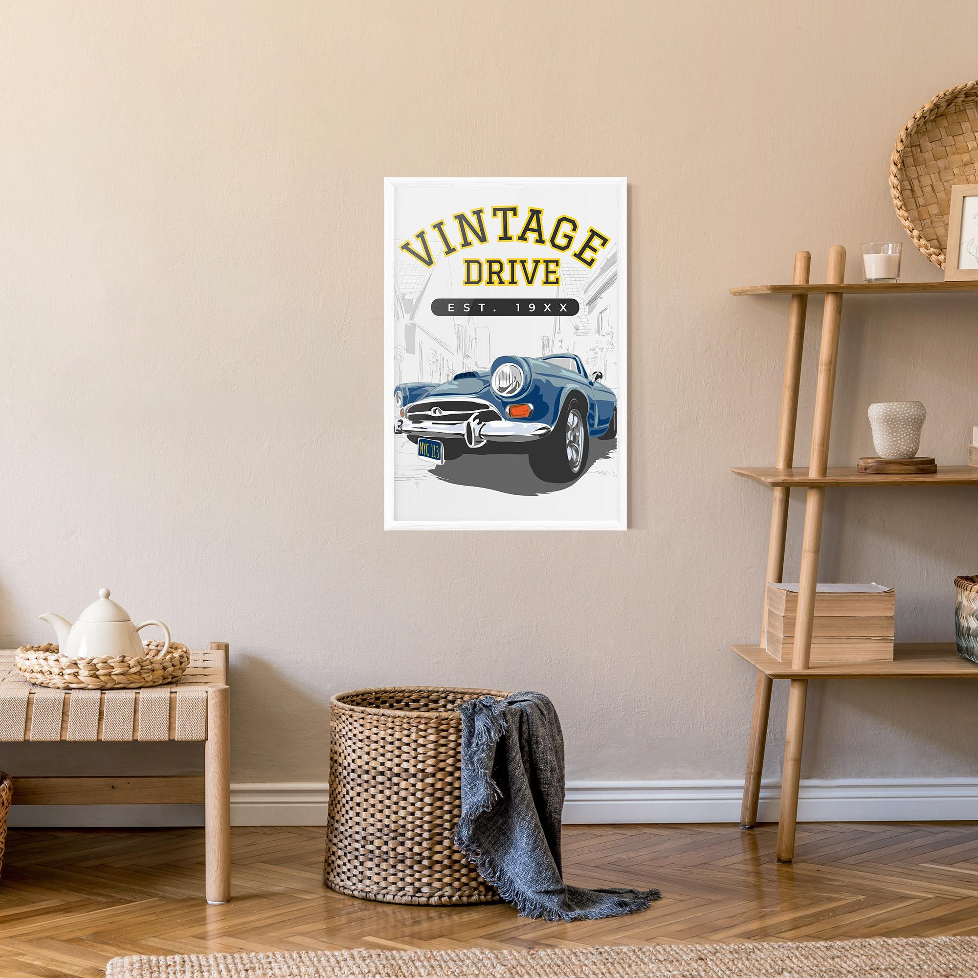 Poster Înrămat Vintage Drive mockup 9