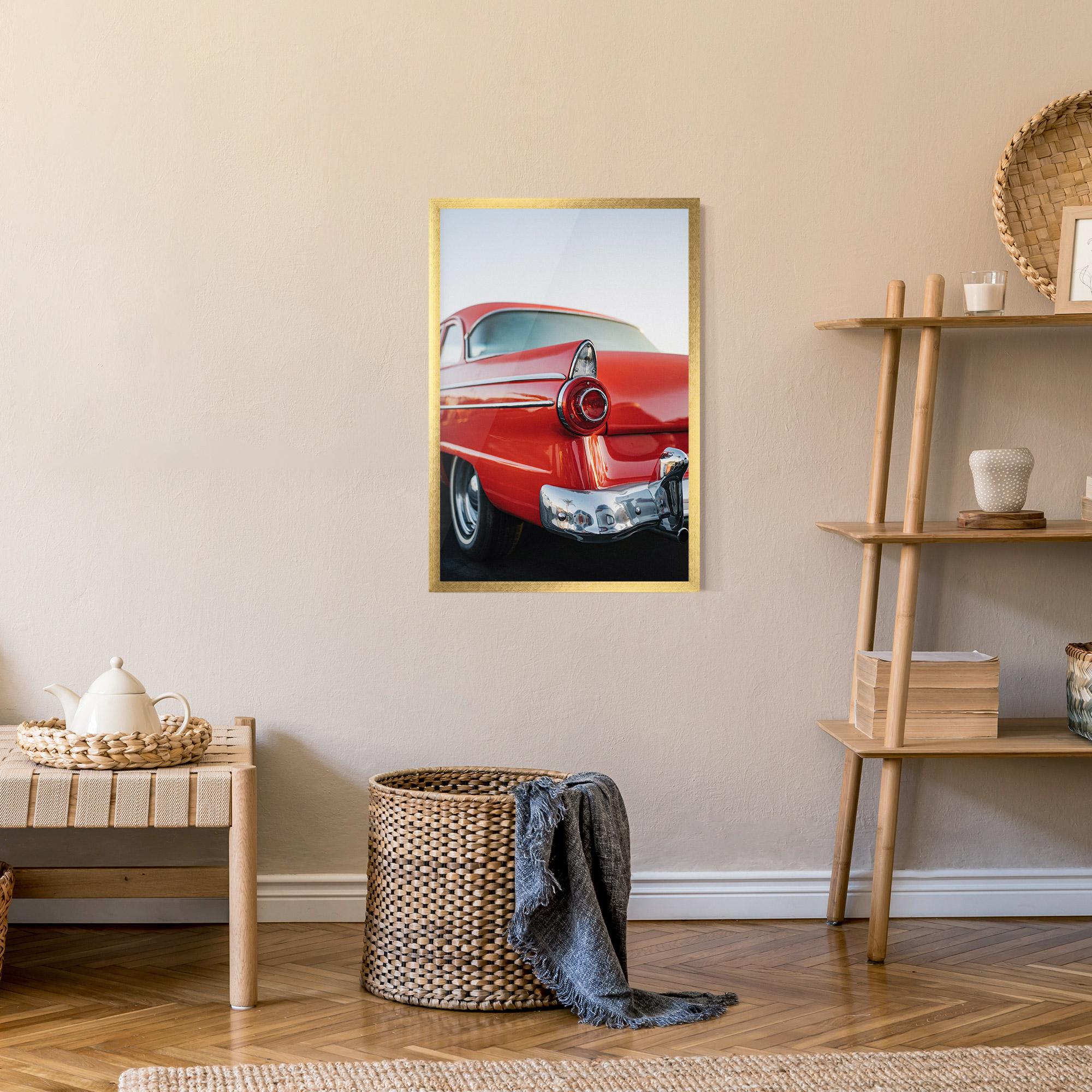 Poster Înrămat Car Classic Red mockup 9