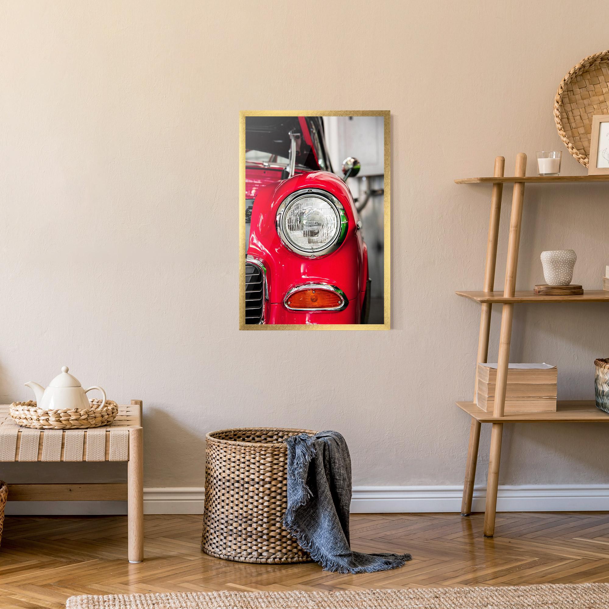 Poster Înrămat Closeup Red Car mockup 9