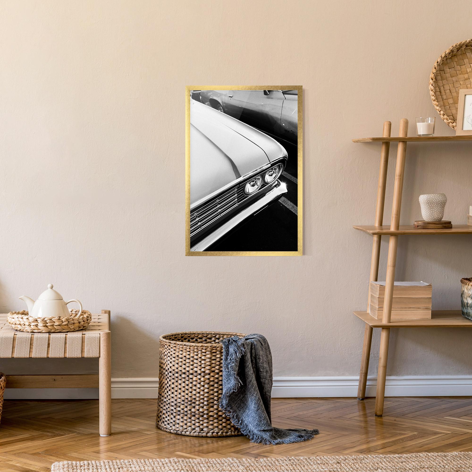 Poster Înrămat Grey Vintage Car mockup 9