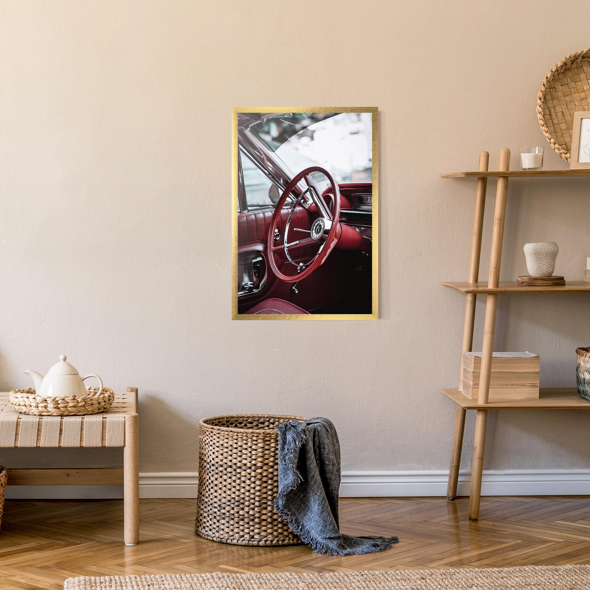 Poster Înrămat Red Steering Wheel mockup 9