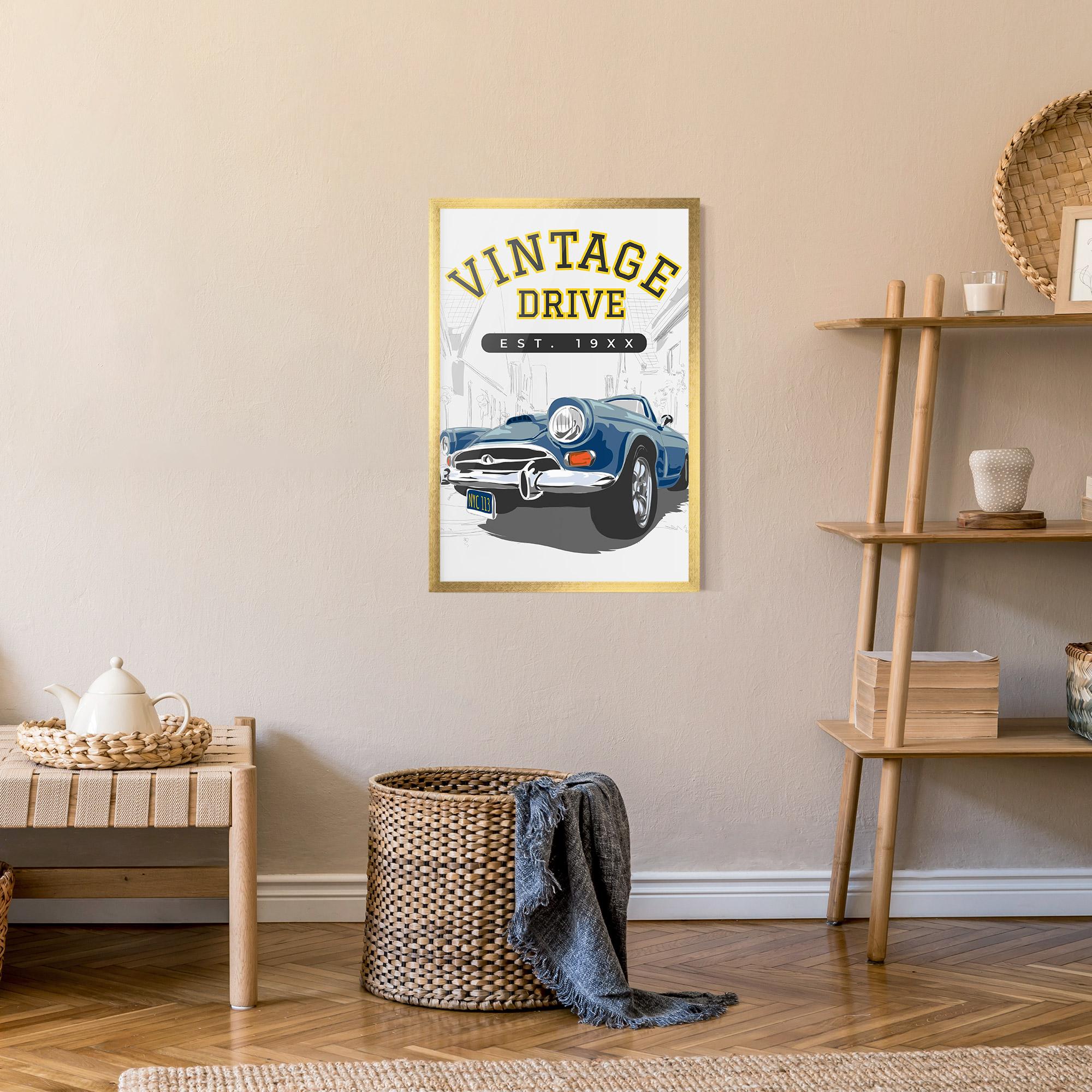 Poster Înrămat Vintage Drive mockup 9