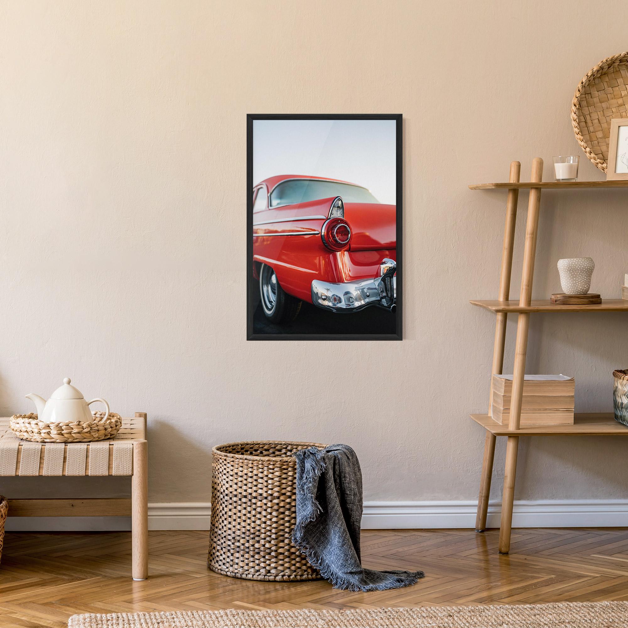 Poster Înrămat Car Classic Red mockup 9