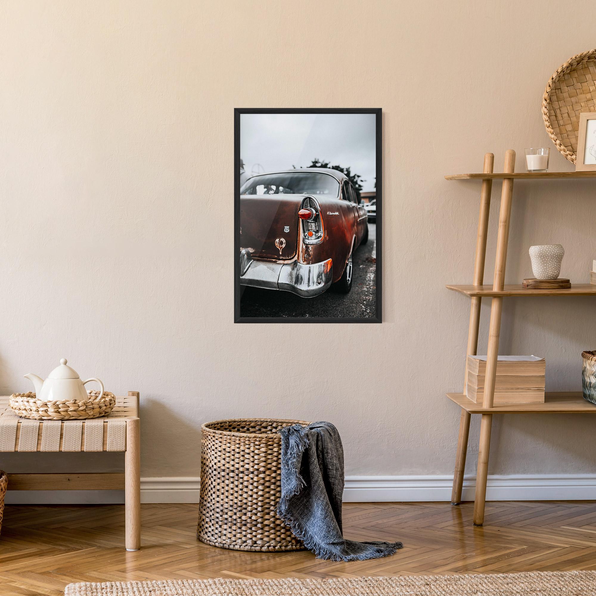 Poster Înrămat Car Old Brown mockup 9