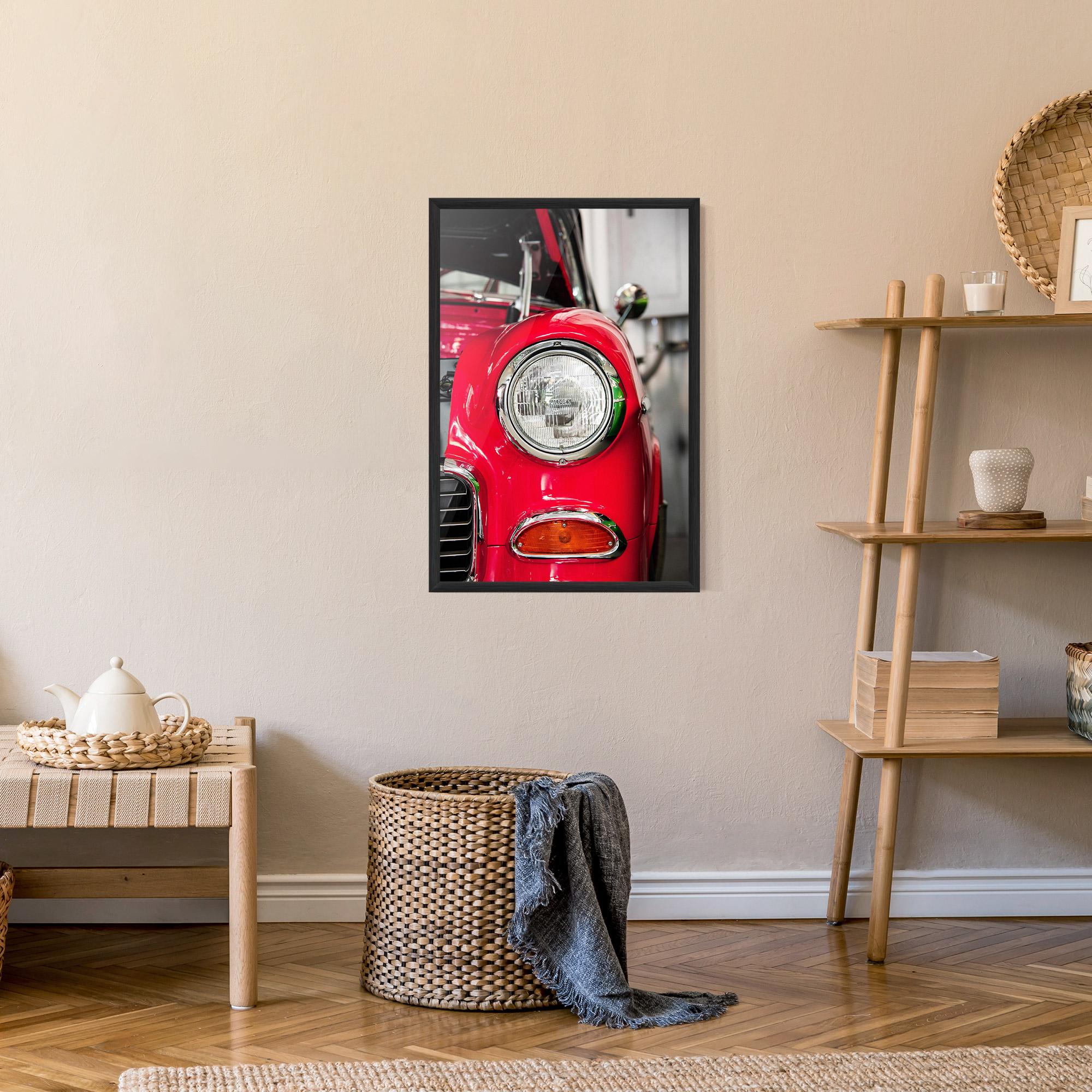Poster Înrămat Closeup Red Car mockup 9