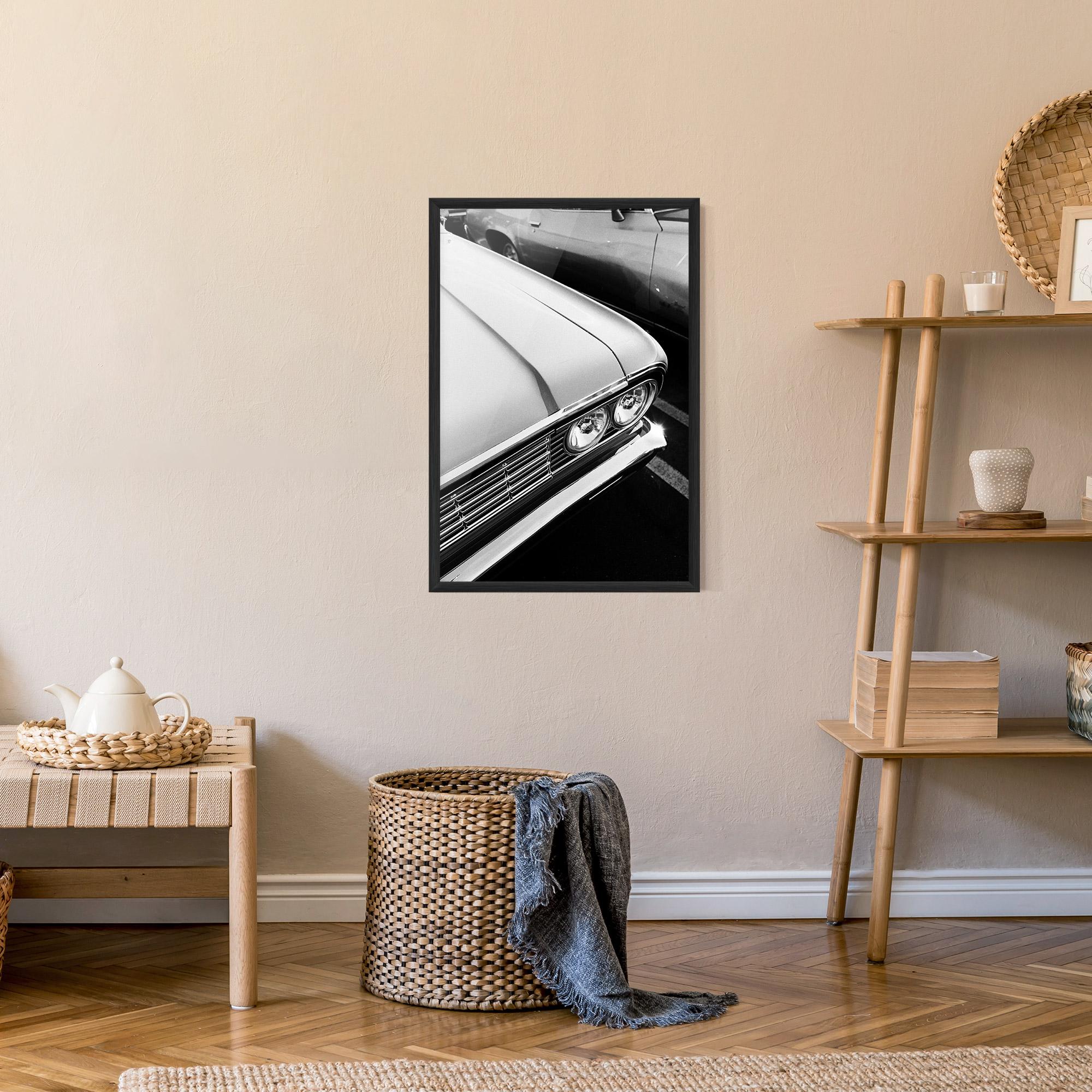 Poster Înrămat Grey Vintage Car mockup 9