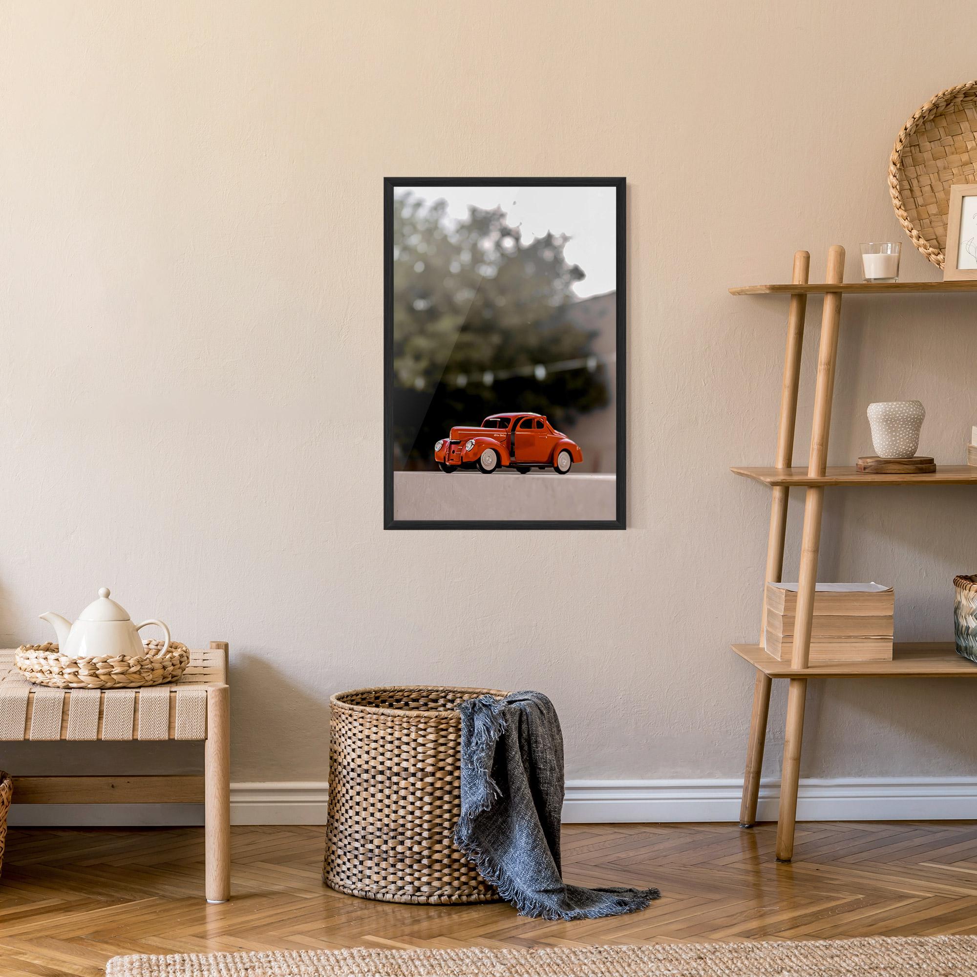 Poster Înrămat Orange Toy Car mockup 9
