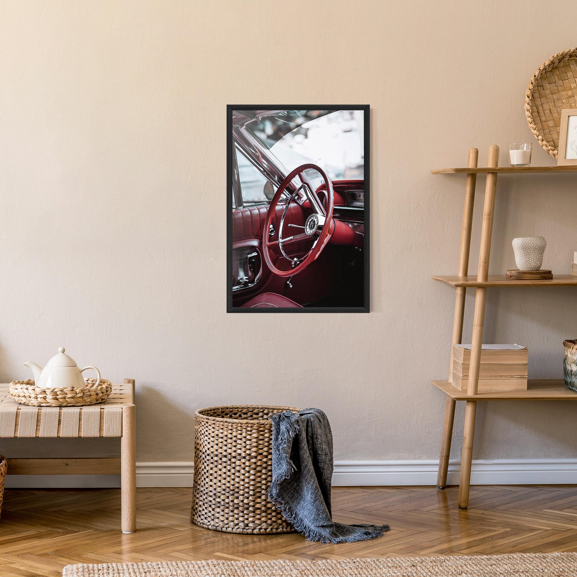 Poster Înrămat Red Steering Wheel mockup 9