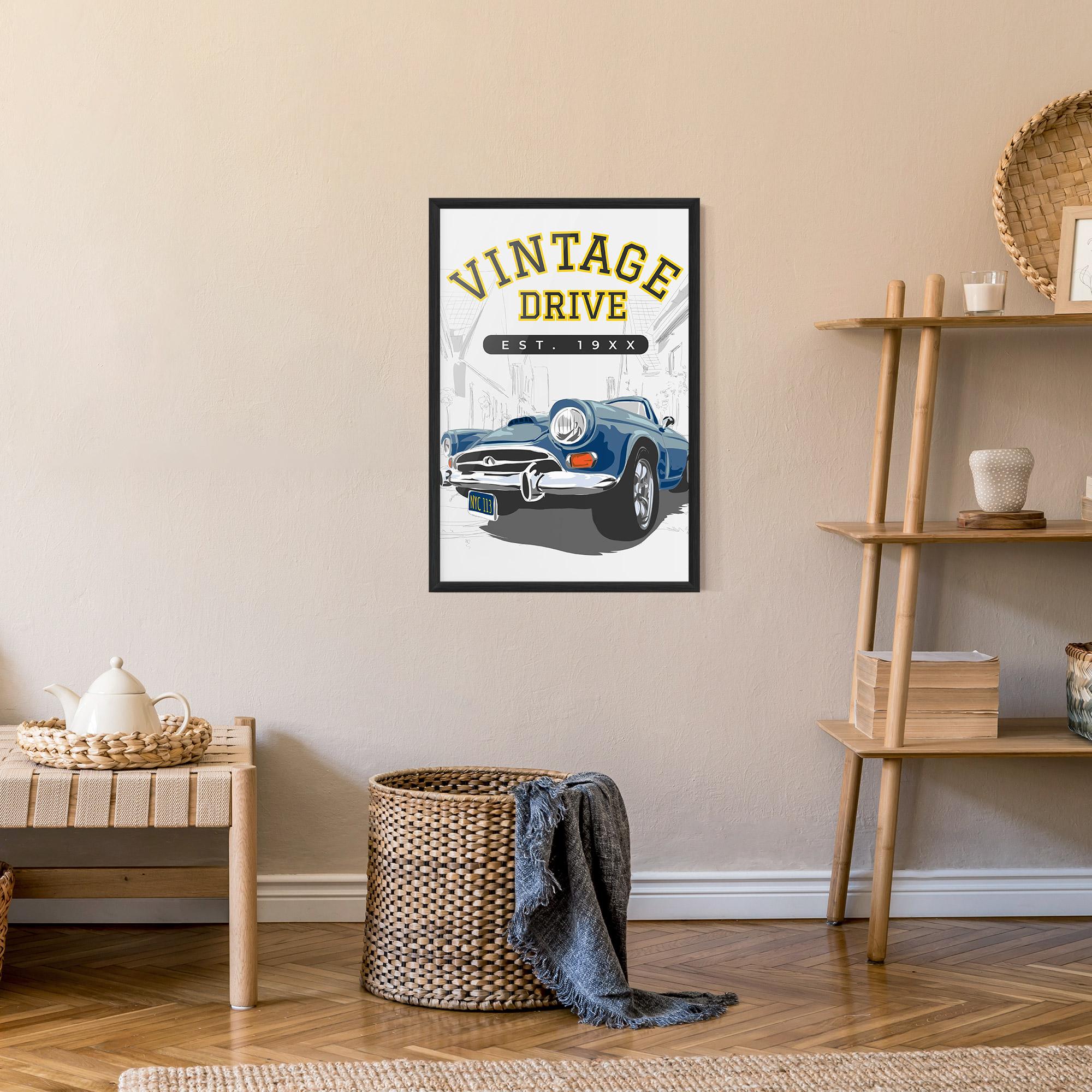 Poster Înrămat Vintage Drive mockup 9