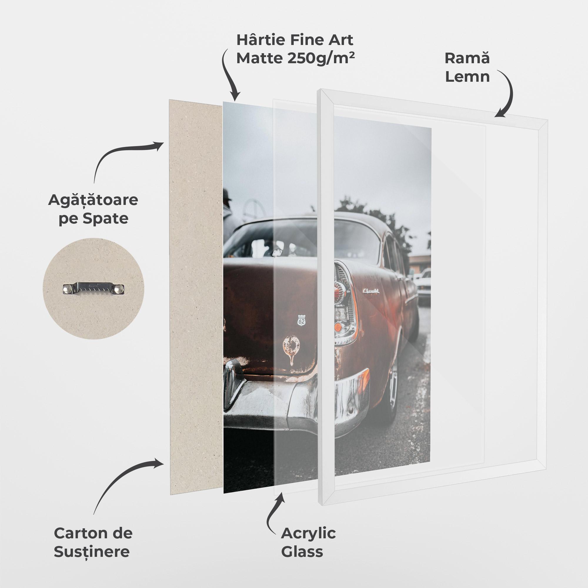 Poster Înrămat Car Old Brown mockup 1