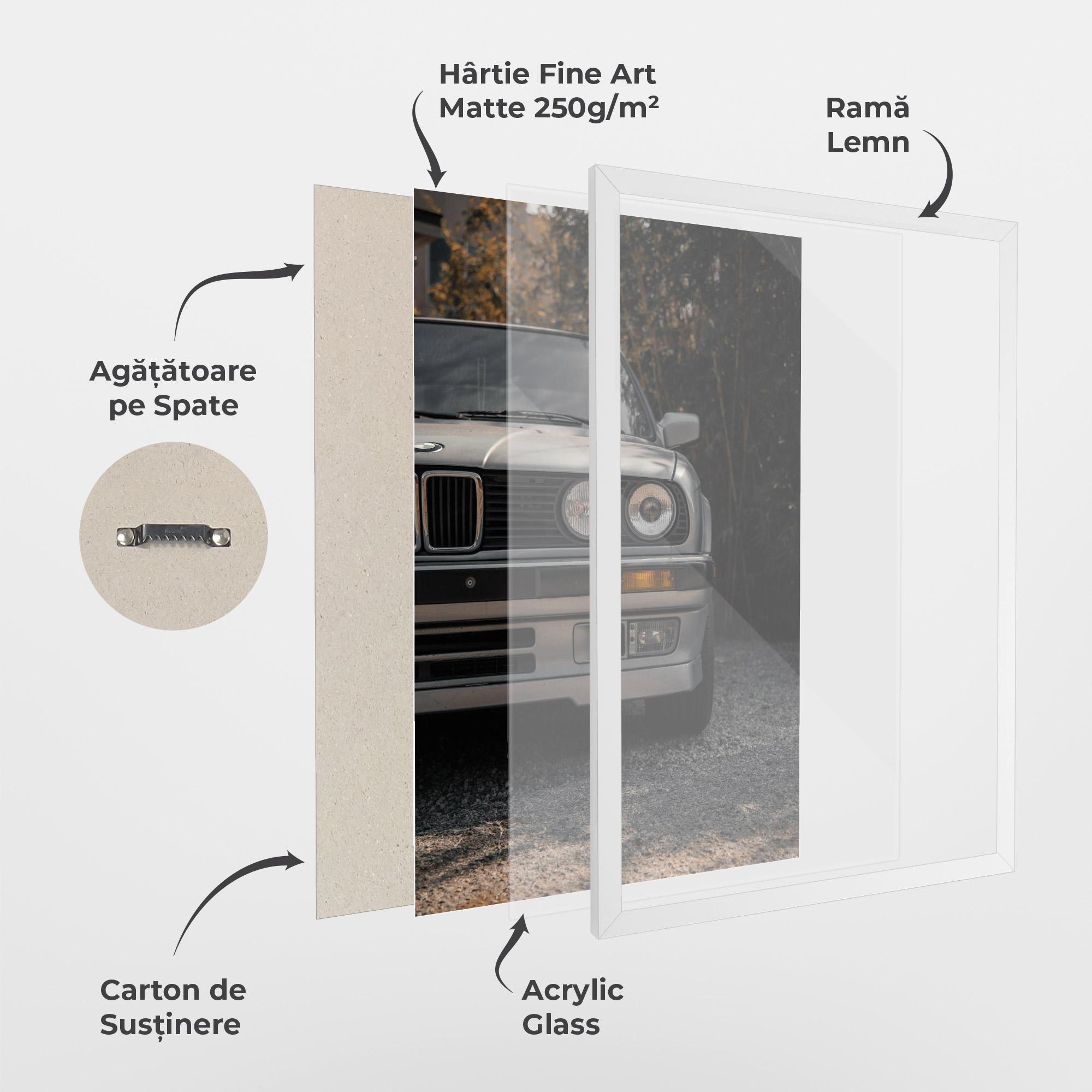 Poster Înrămat Old Bmw Car mockup 1