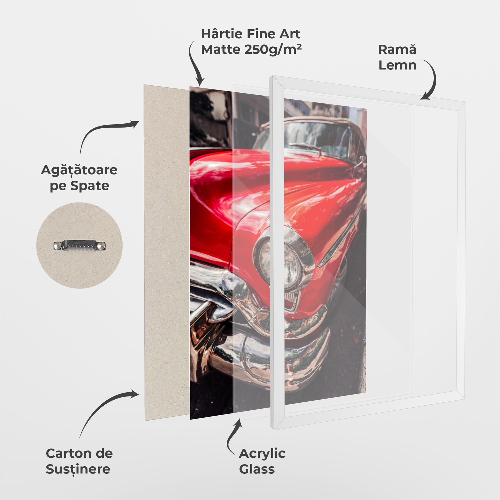 Poster Înrămat Shiny Old Car mockup 1