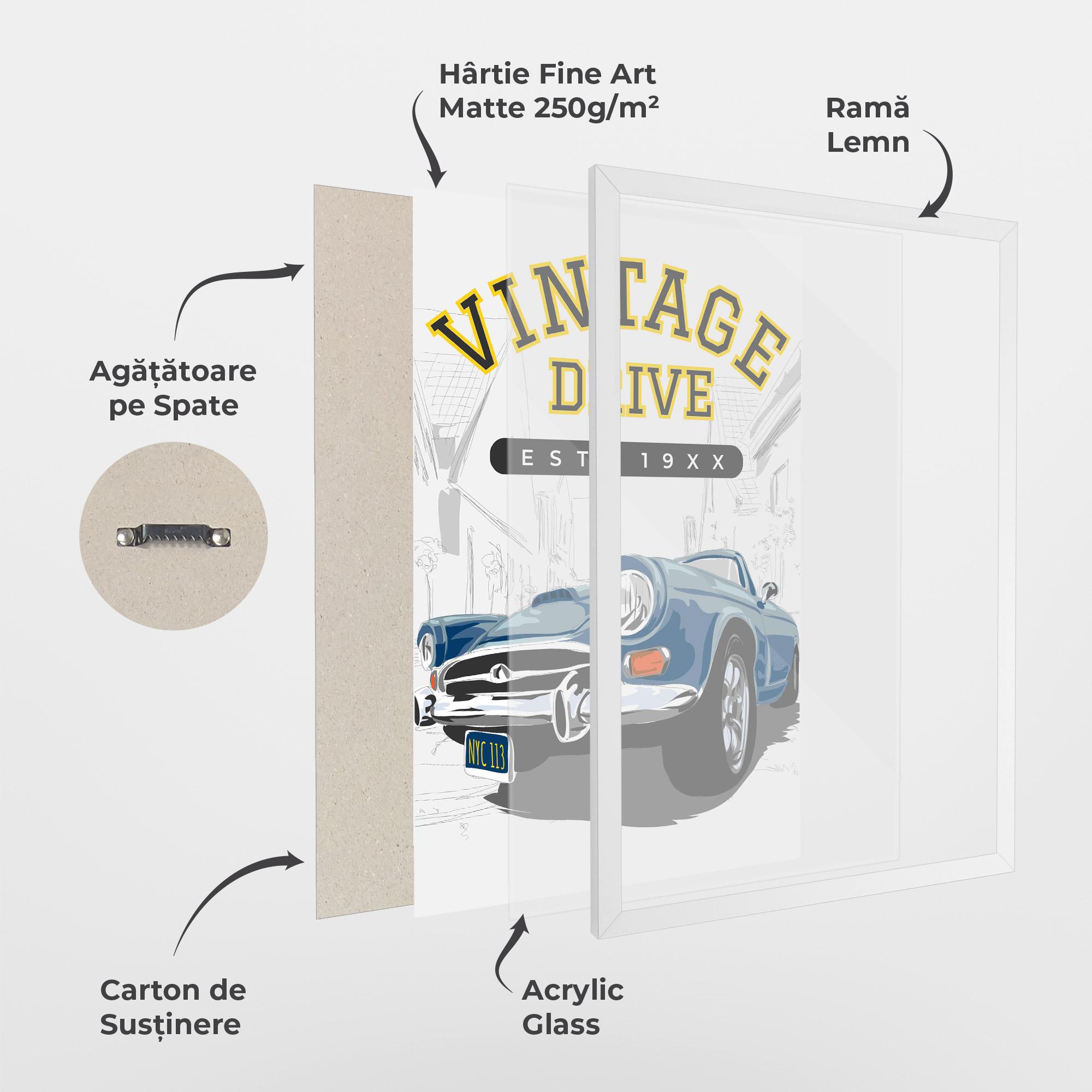 Poster Înrămat Vintage Drive mockup 1