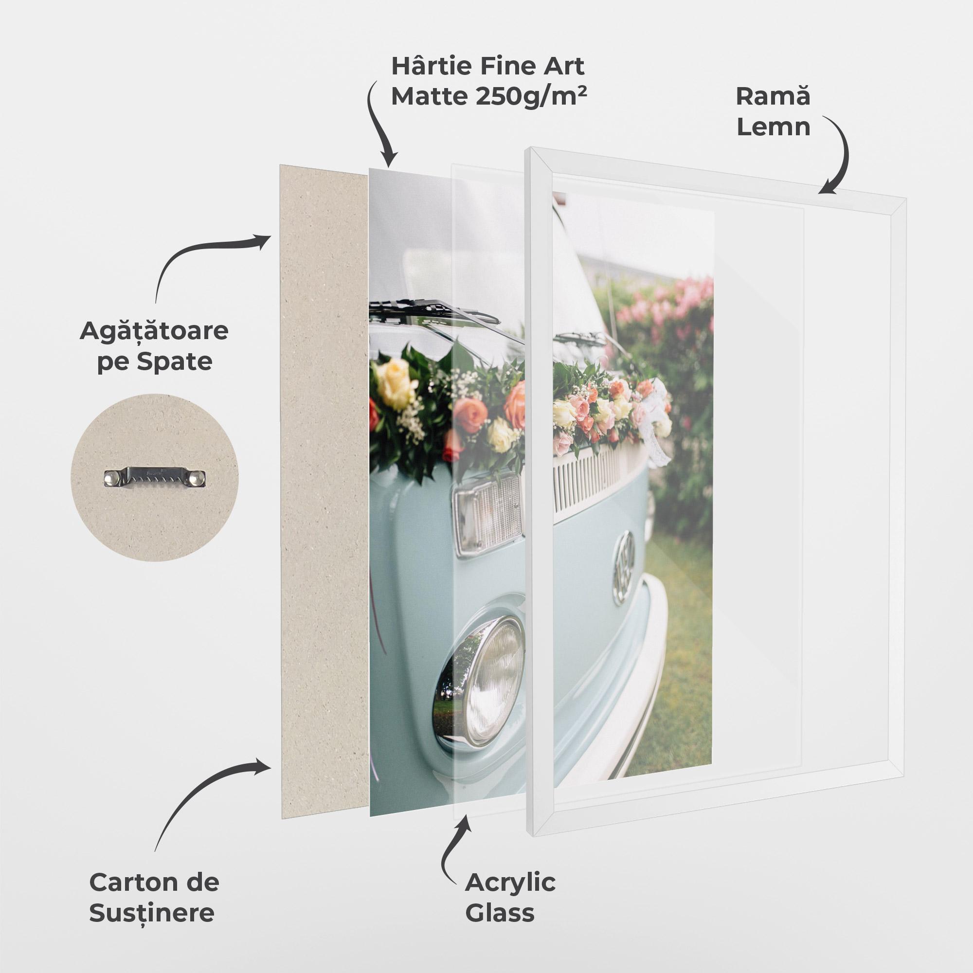 Poster Înrămat Vintage Rose Van mockup 1