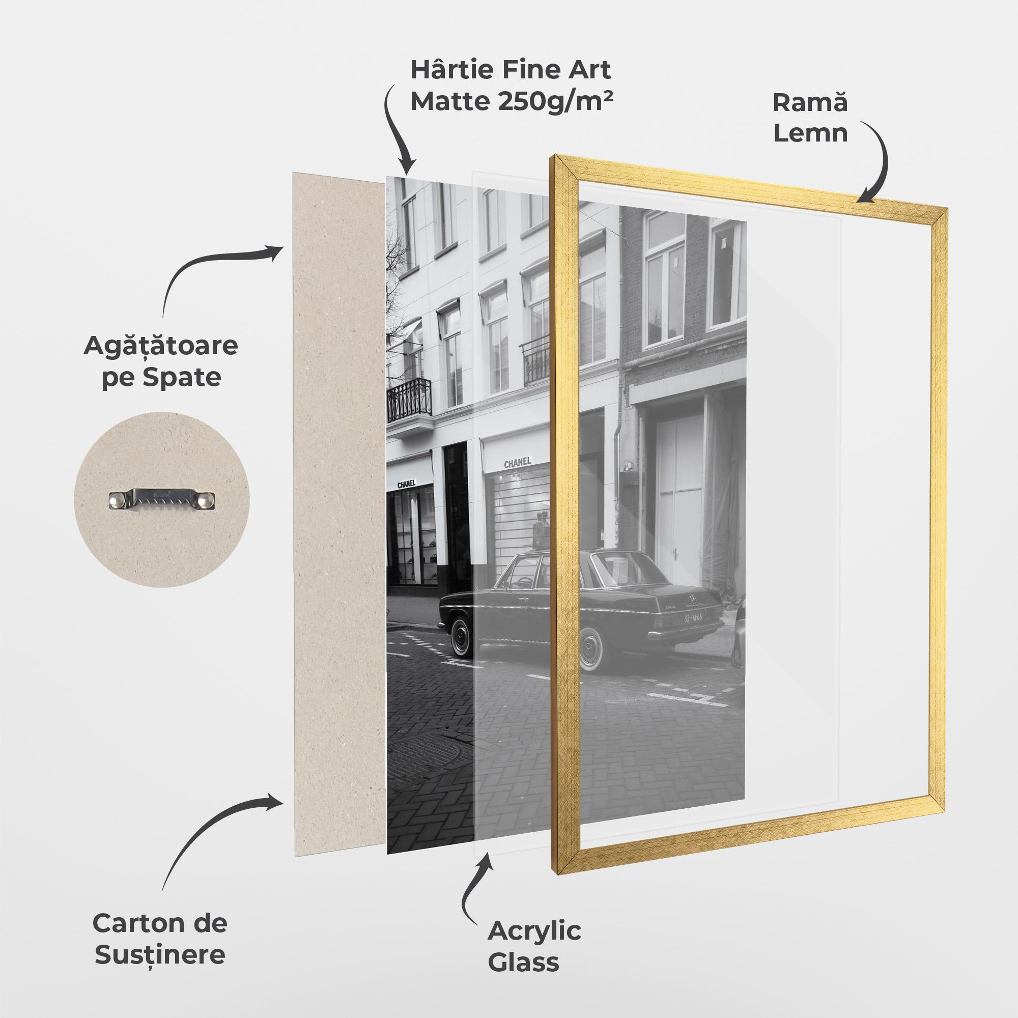 Poster Înrămat Black Old Car mockup 1