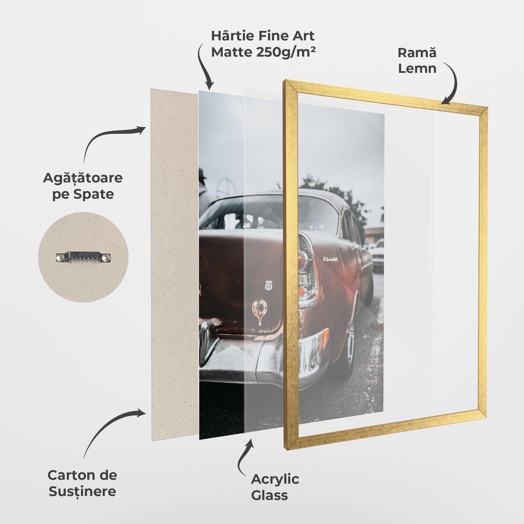 Poster Înrămat Car Old Brown mockup 1