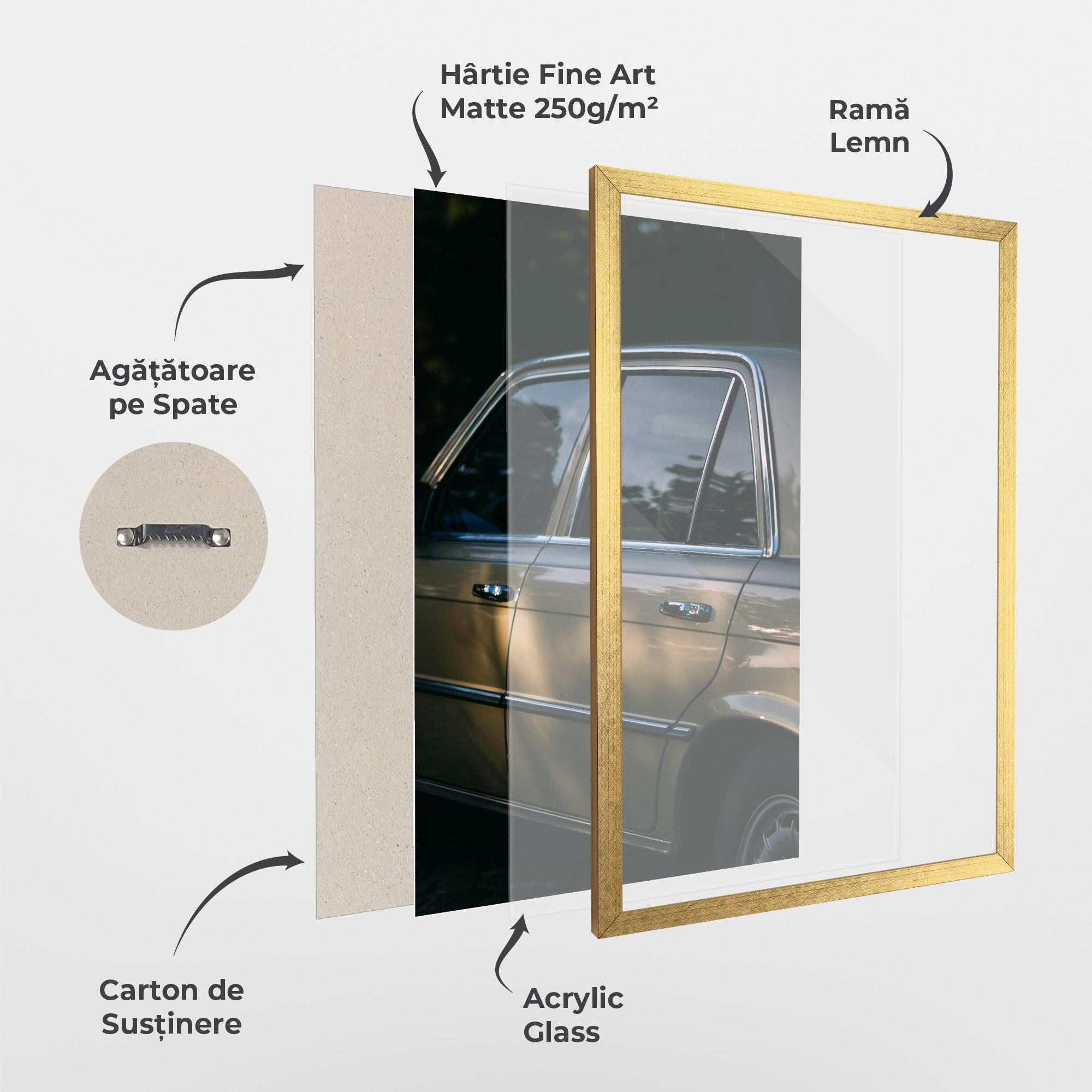 Poster Înrămat Cream Old Car mockup 1