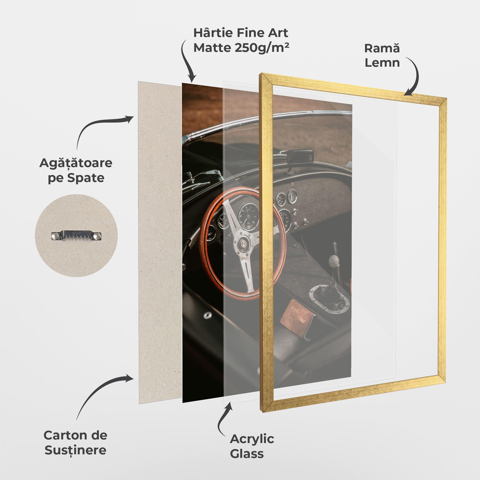 Poster Înrămat Orange Steering Wheel mockup 1