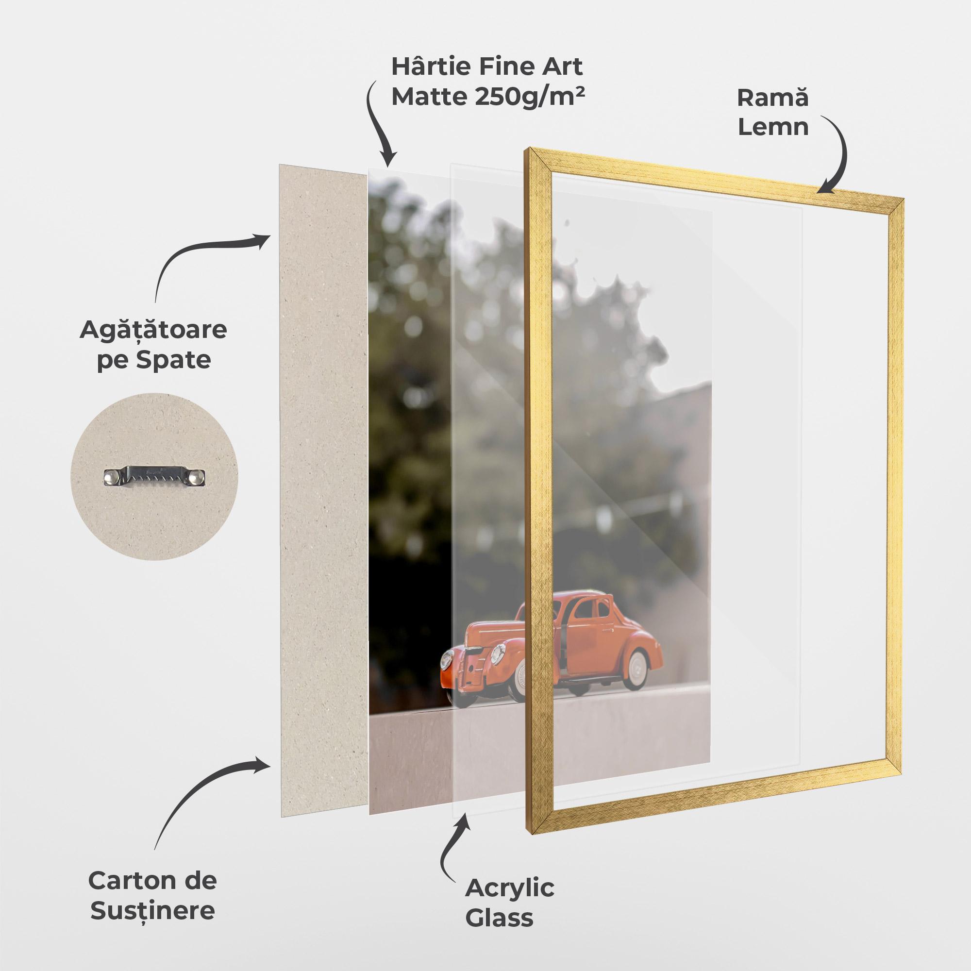 Poster Înrămat Orange Toy Car mockup 1