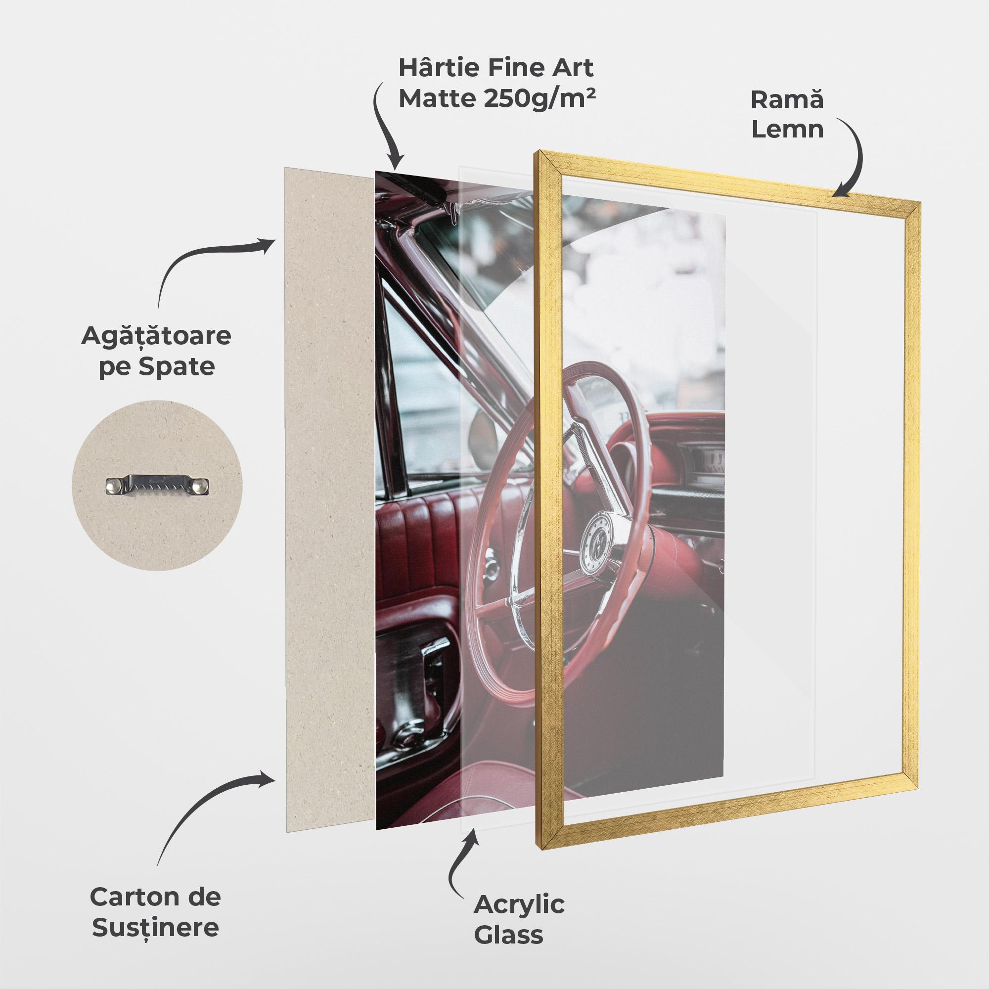 Poster Înrămat Red Steering Wheel mockup 1